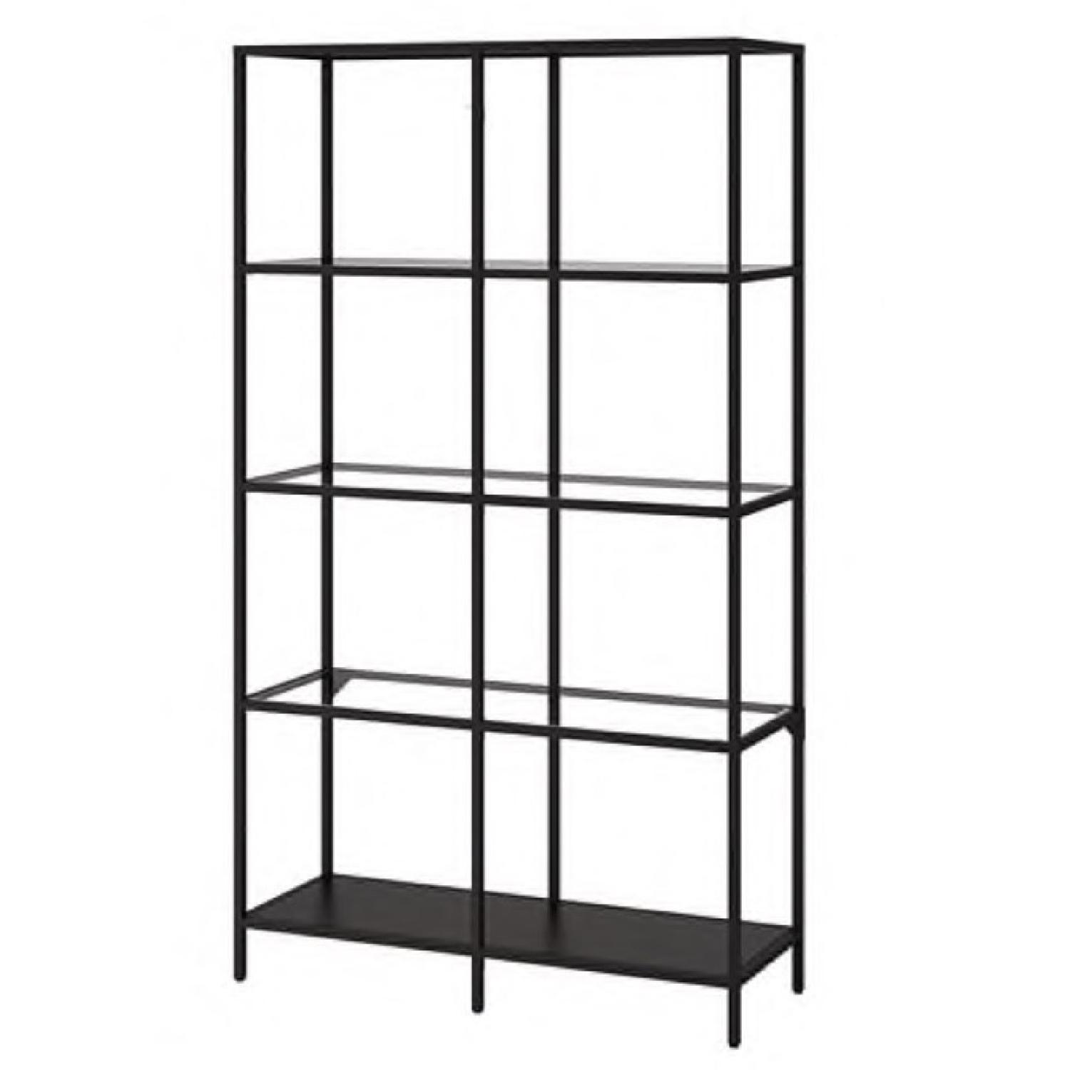 Ikea Vittsjo Black Glass Shelving Units AptDeco