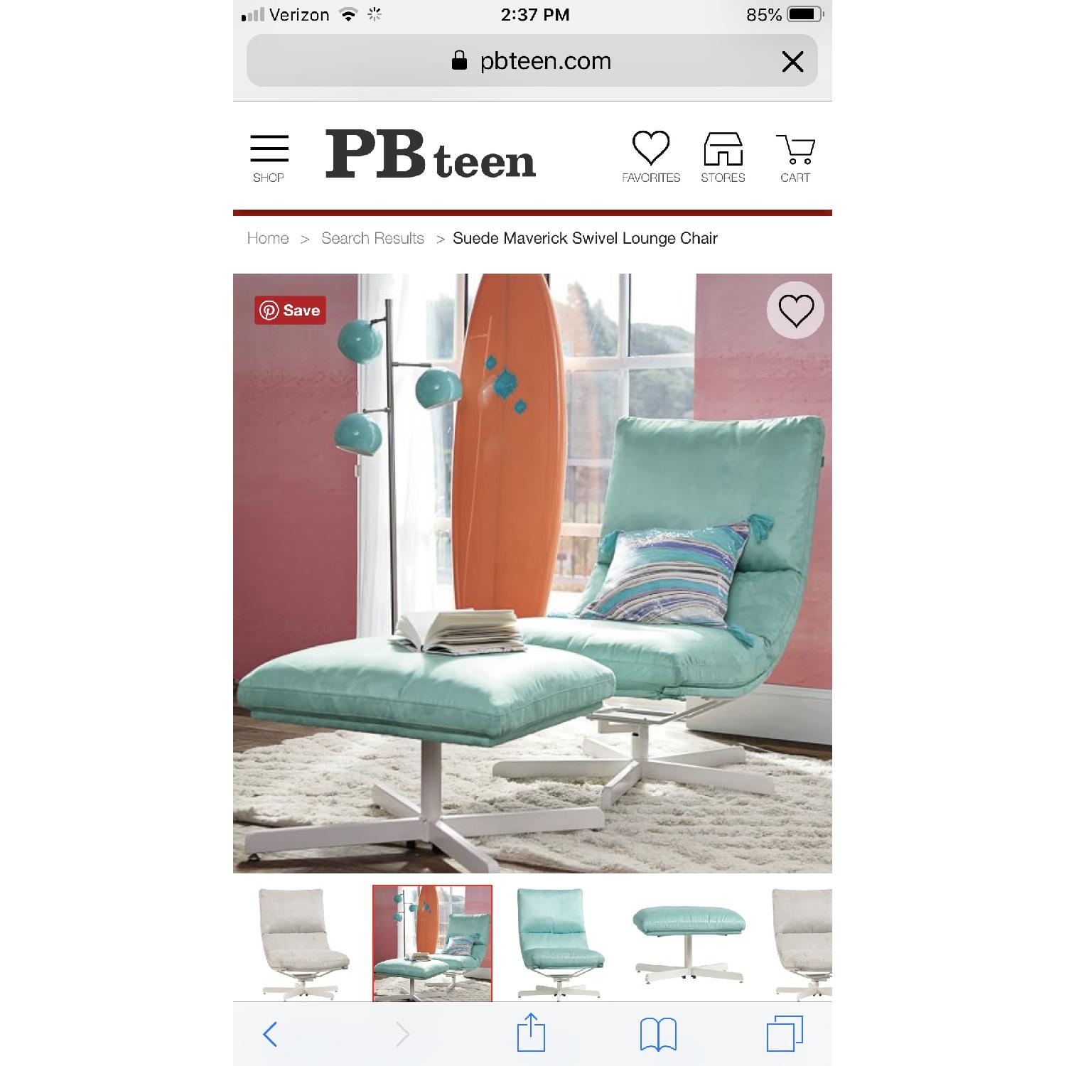 Pottery Barn Teen Spotlight Floor Lamp in Pool Aqua Blue - image-3