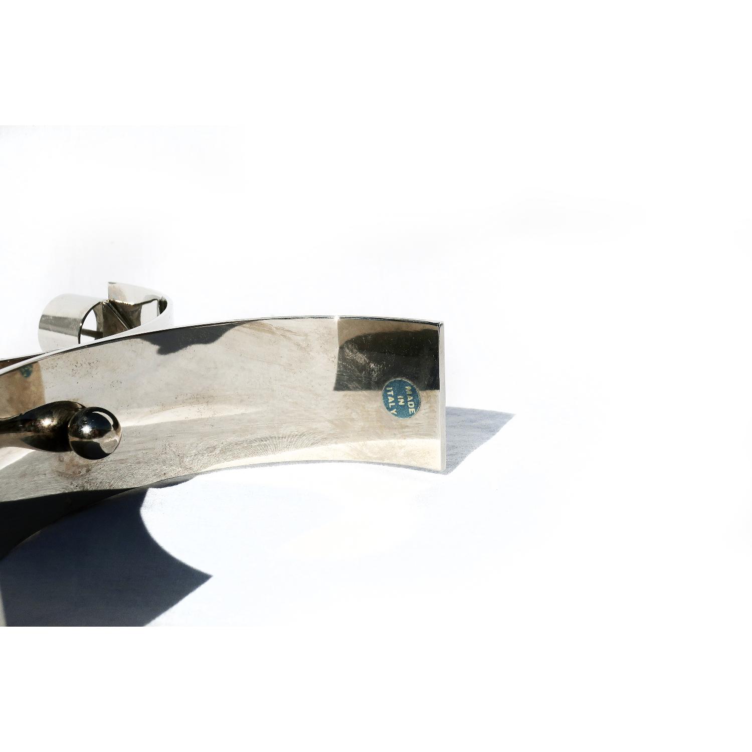 Italian Modern Chrome Candle Holder - image-2