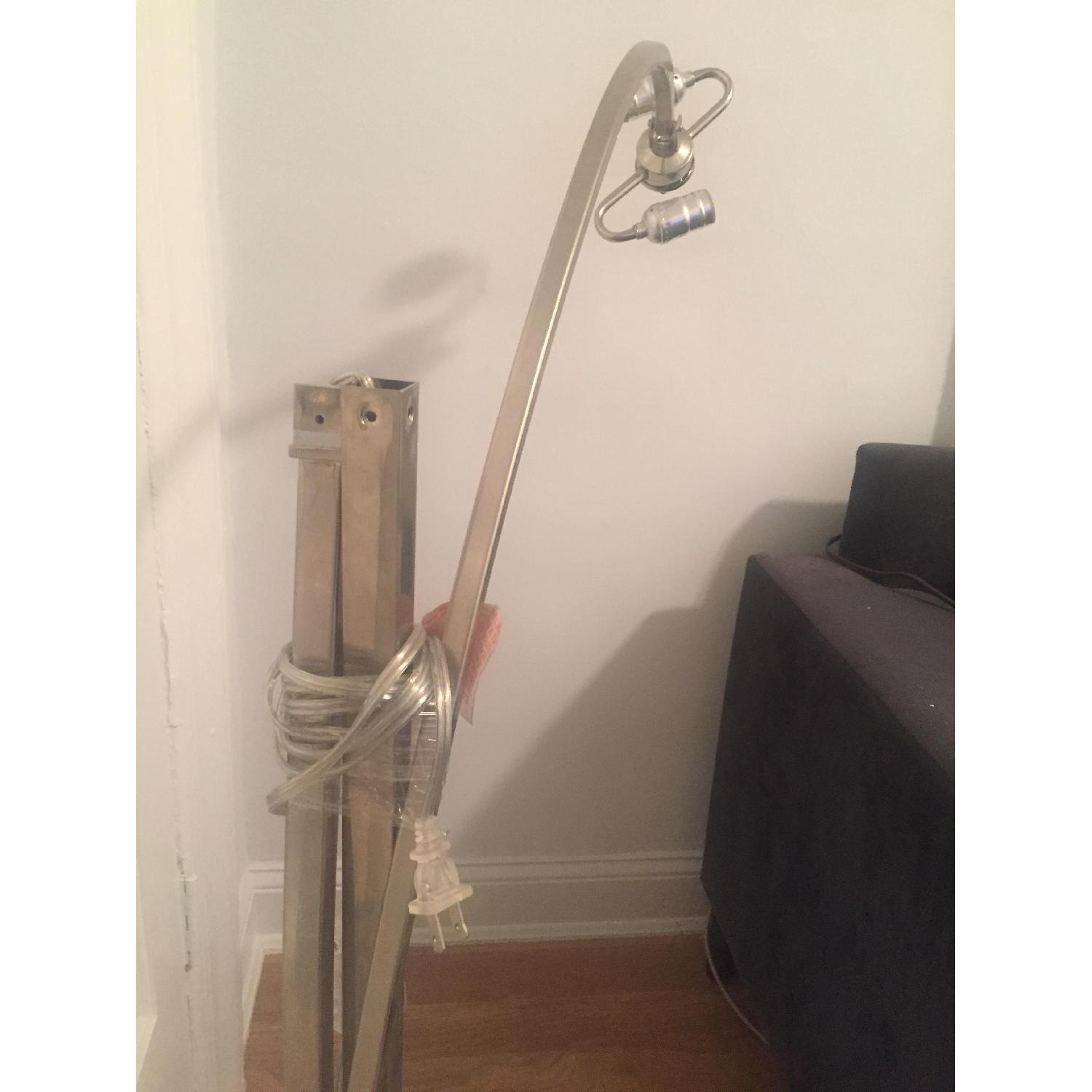 West Elm Overarching Linen Shade Floor Lamp - image-1