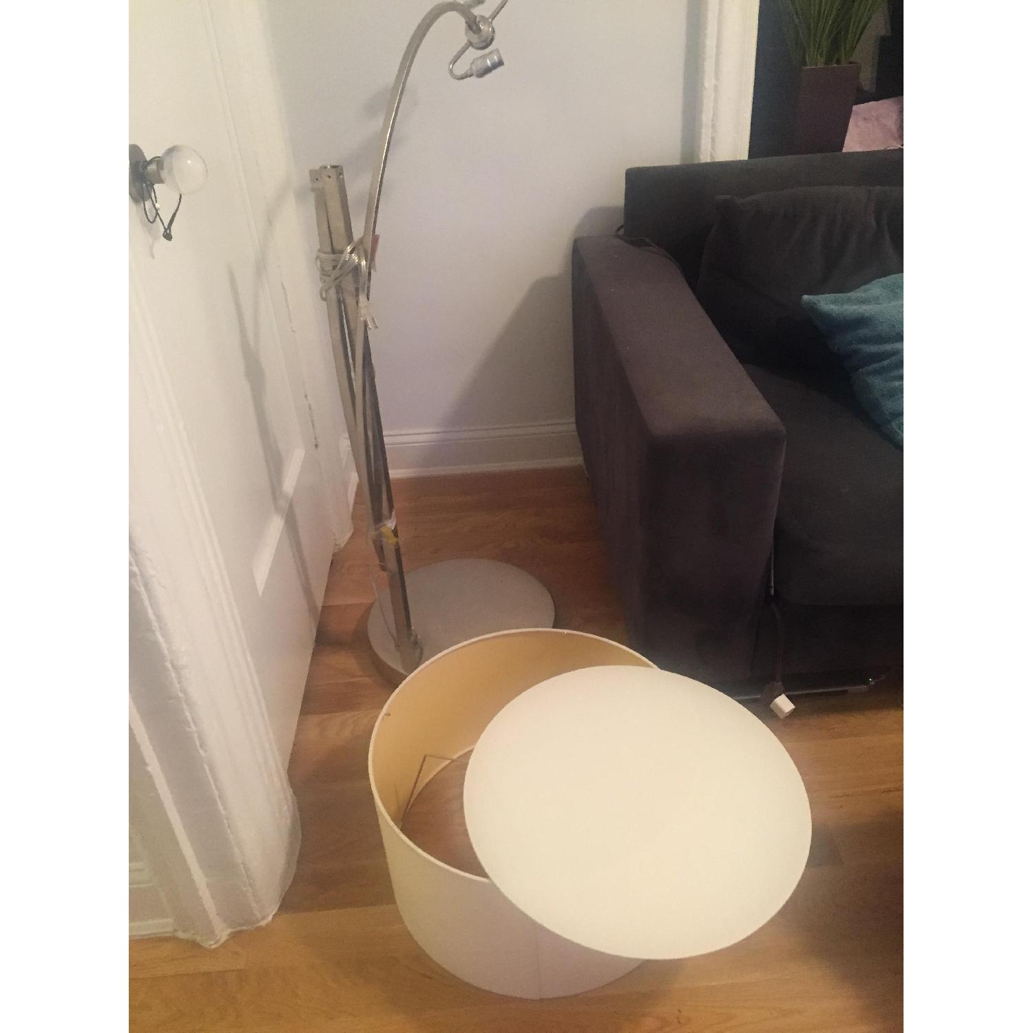 West Elm Overarching Linen Shade Floor Lamp - image-2