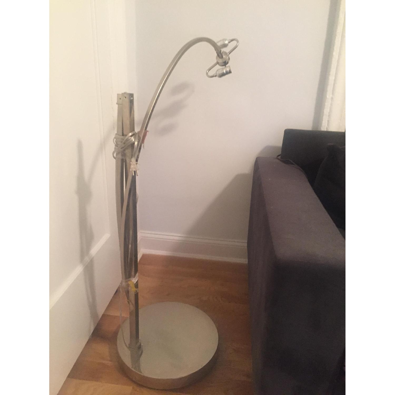 West Elm Overarching Linen Shade Floor Lamp - image-3