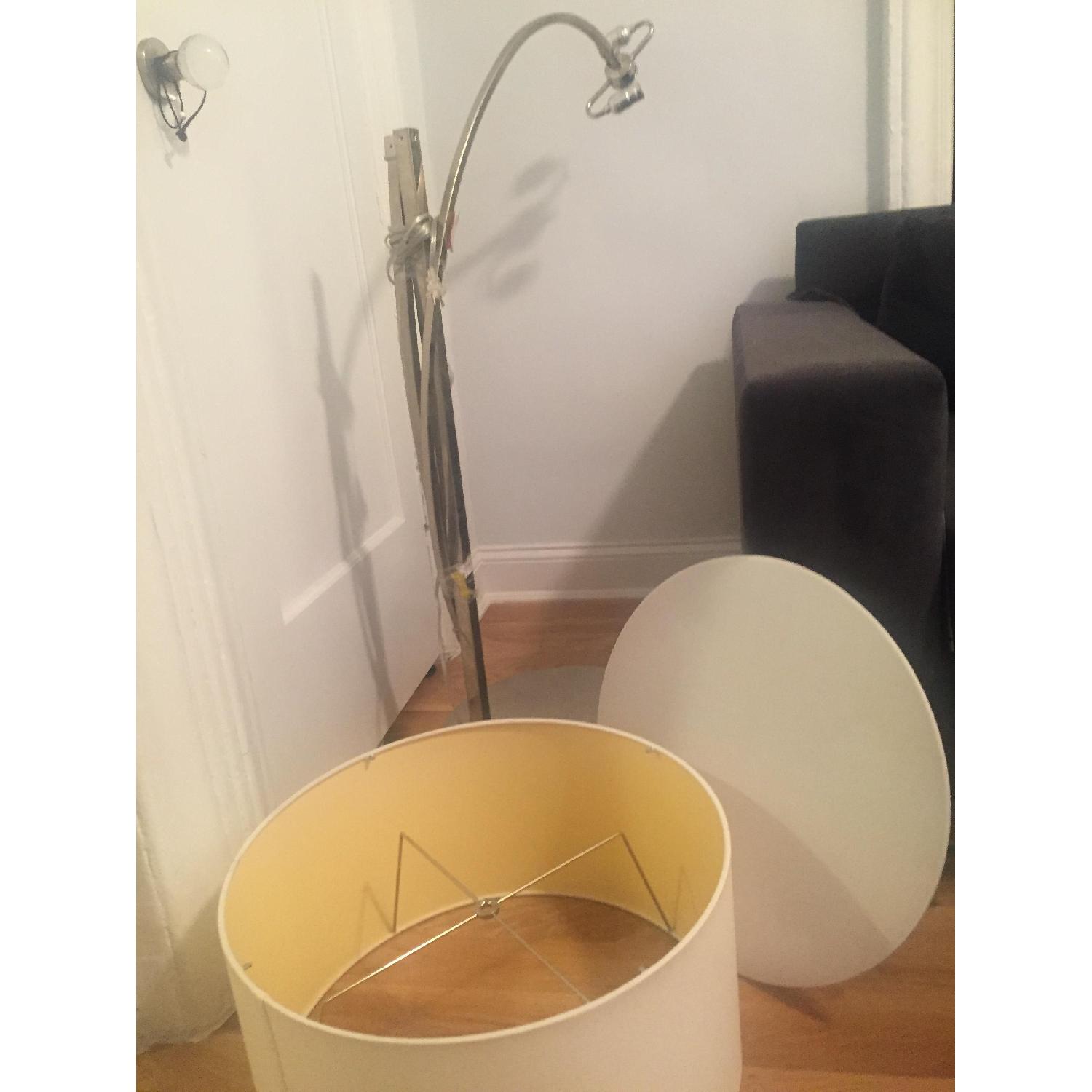 West Elm Overarching Linen Shade Floor Lamp - image-6