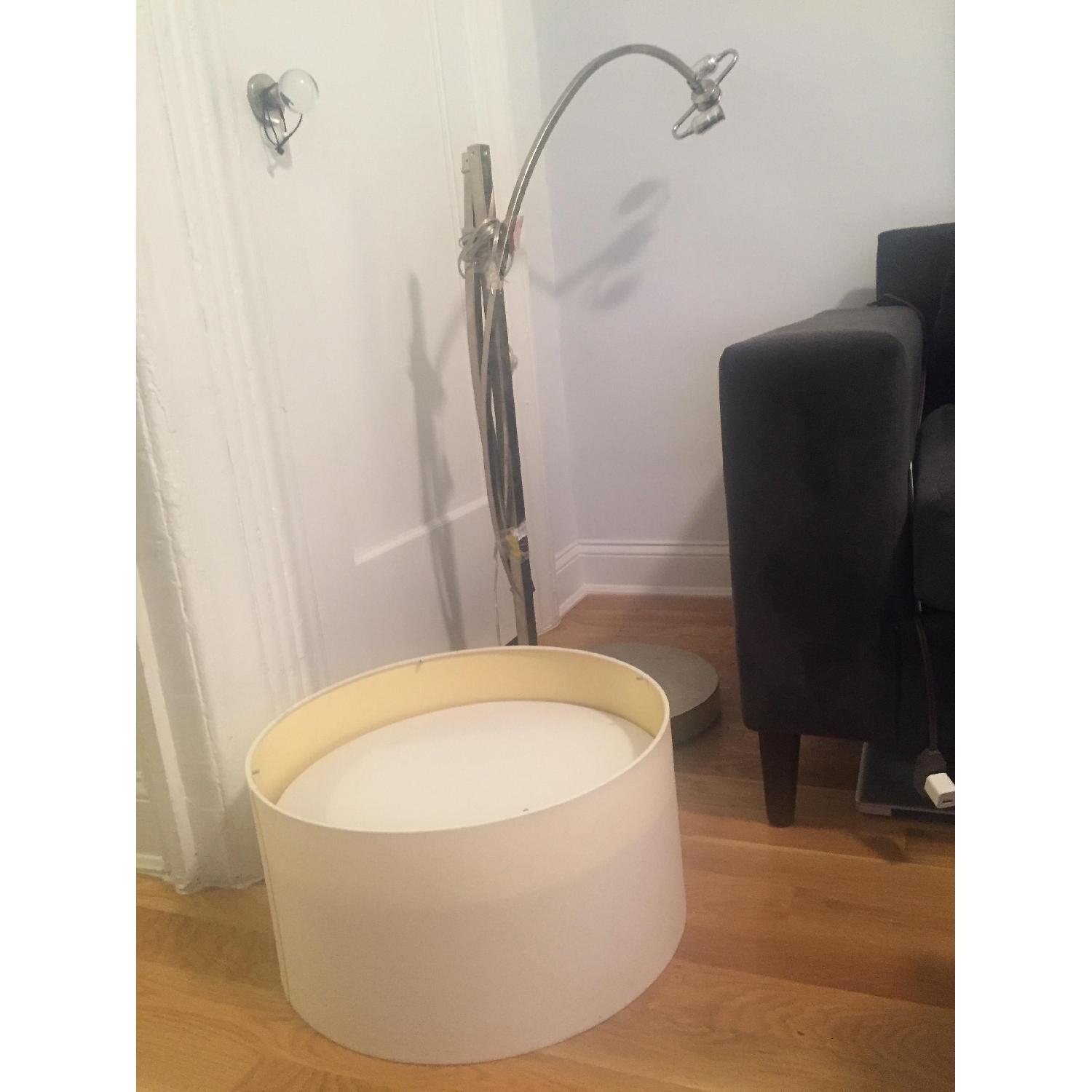 West Elm Overarching Linen Shade Floor Lamp - image-7