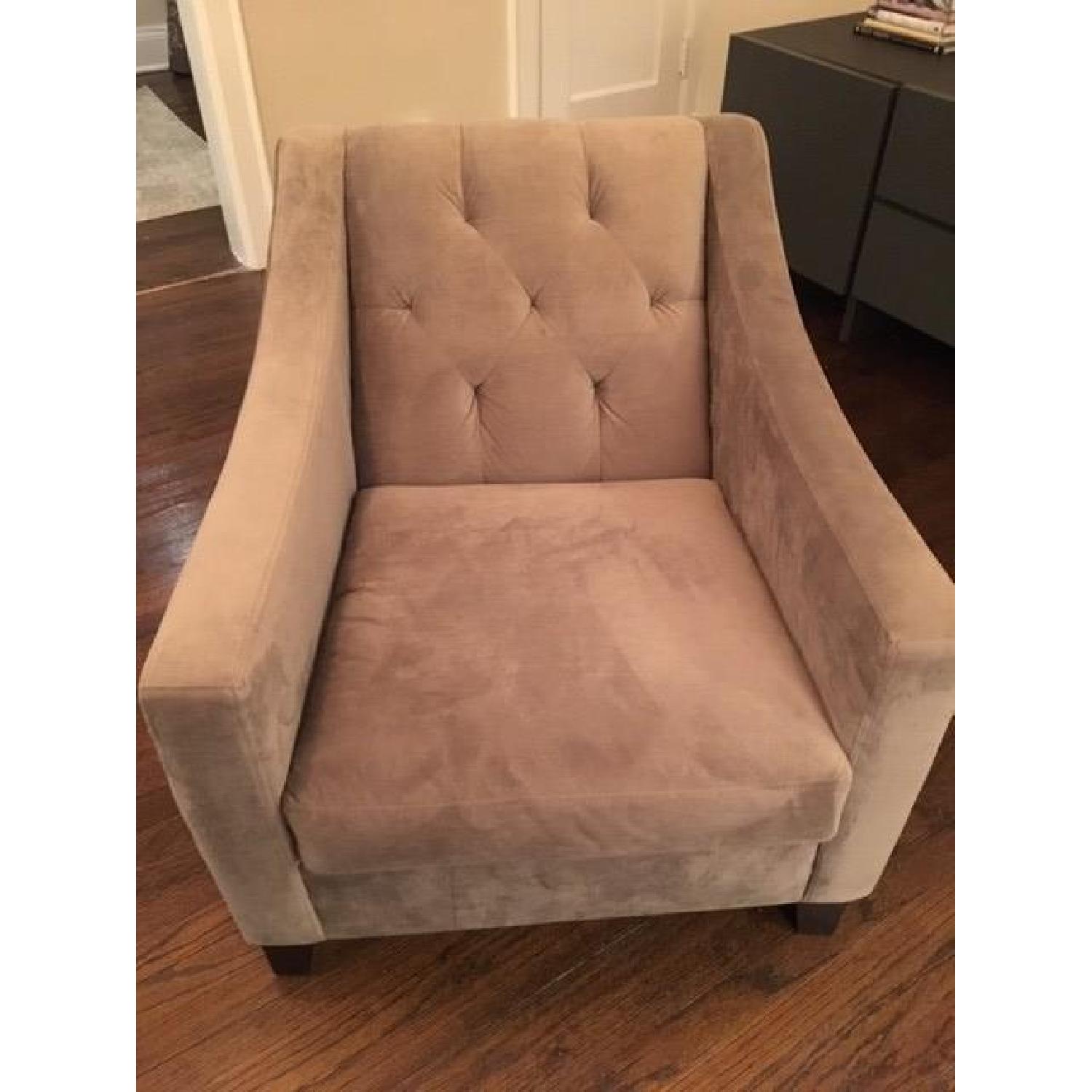 Macy's Chloe Velvet Tufted Armchair - image-1