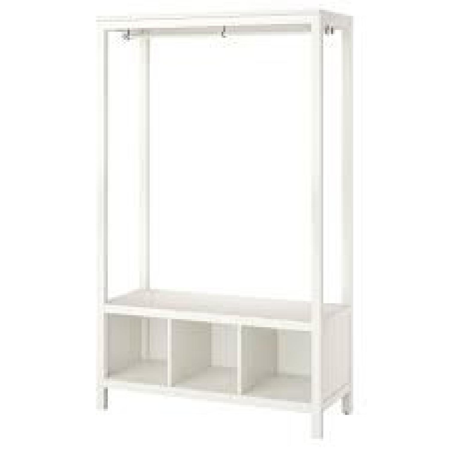 Ikea Hemnes White Stained Open Wardrobe - image-2