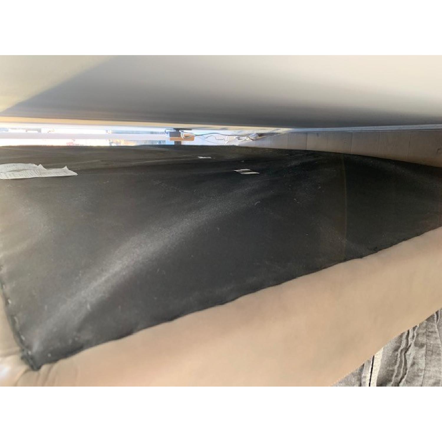 West Elm High Grid-Tufted Queen Headboard in Gray Leather - image-3