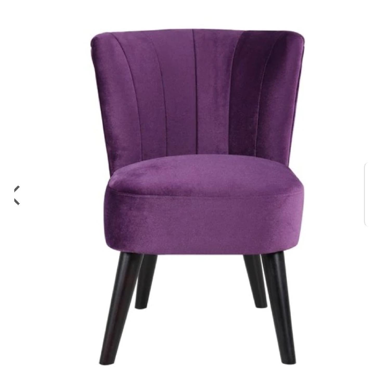 Purple Velvet Accent Chair AptDeco