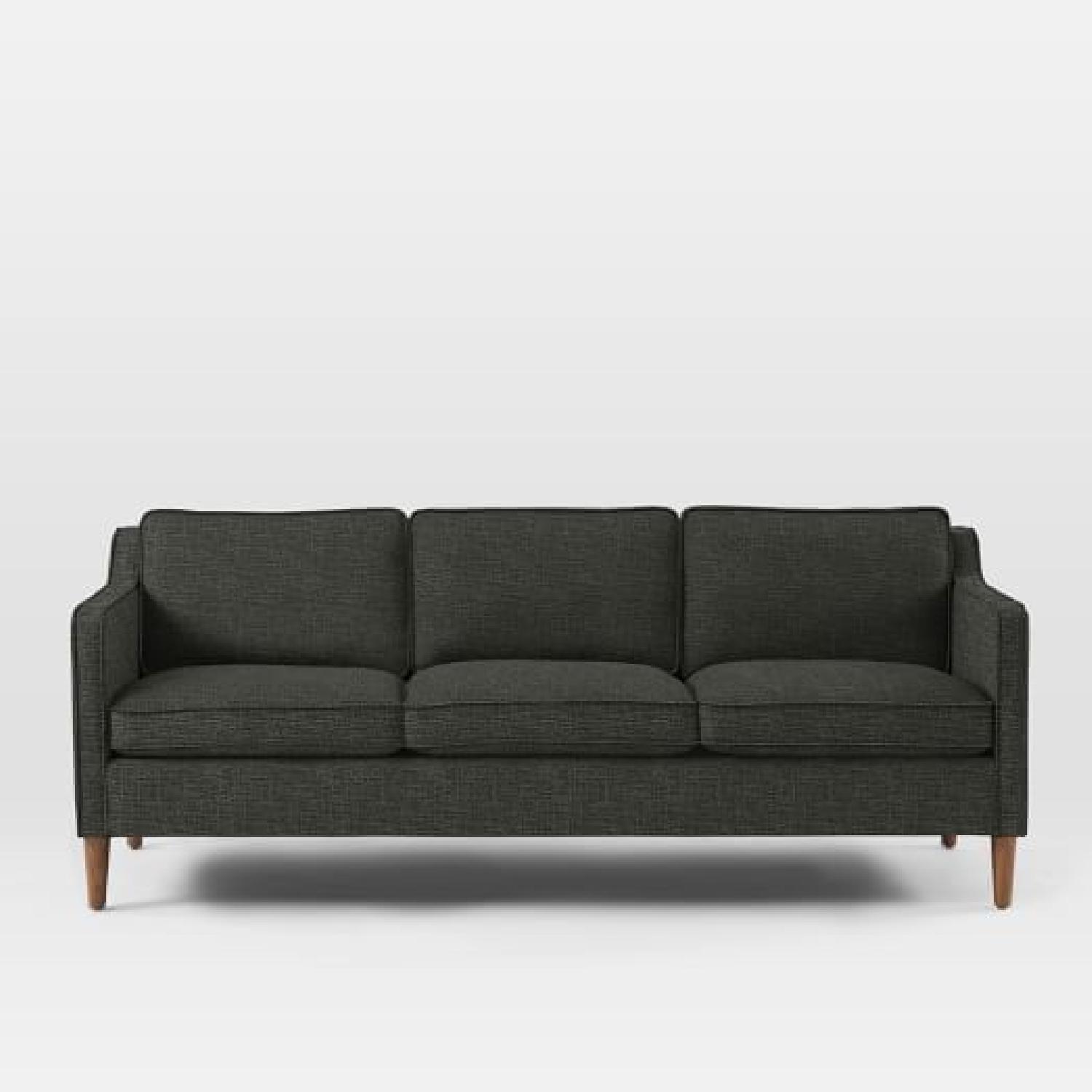West Elm Hamilton Sofa in Heathered Tweed Granite AptDeco