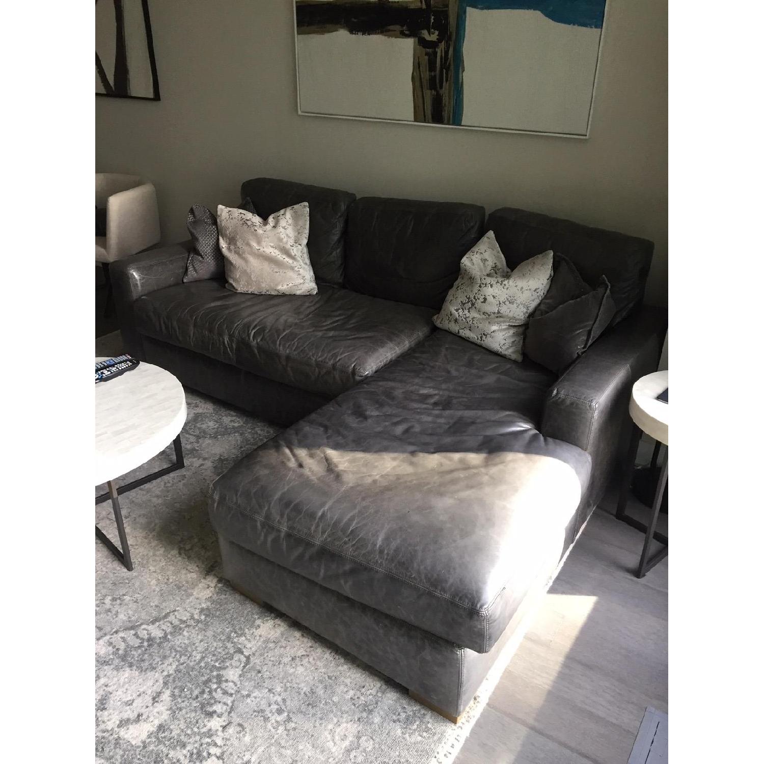 Restoration Hardware Maxwell Leather Sectional Sofa - image-3