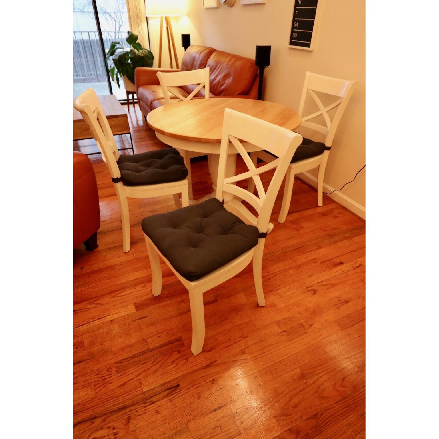 Crate & Barrel Avalon Round Dining Table w/ 4 Chairs - image-2