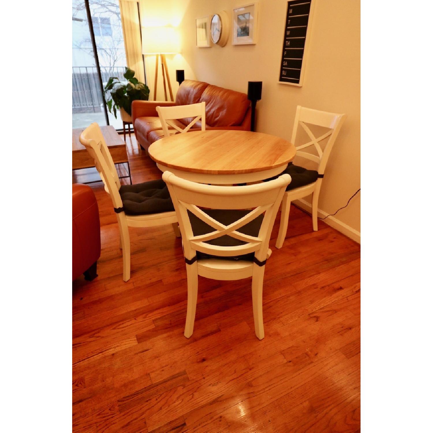 Crate & Barrel Avalon Round Dining Table w/ 4 Chairs - image-3