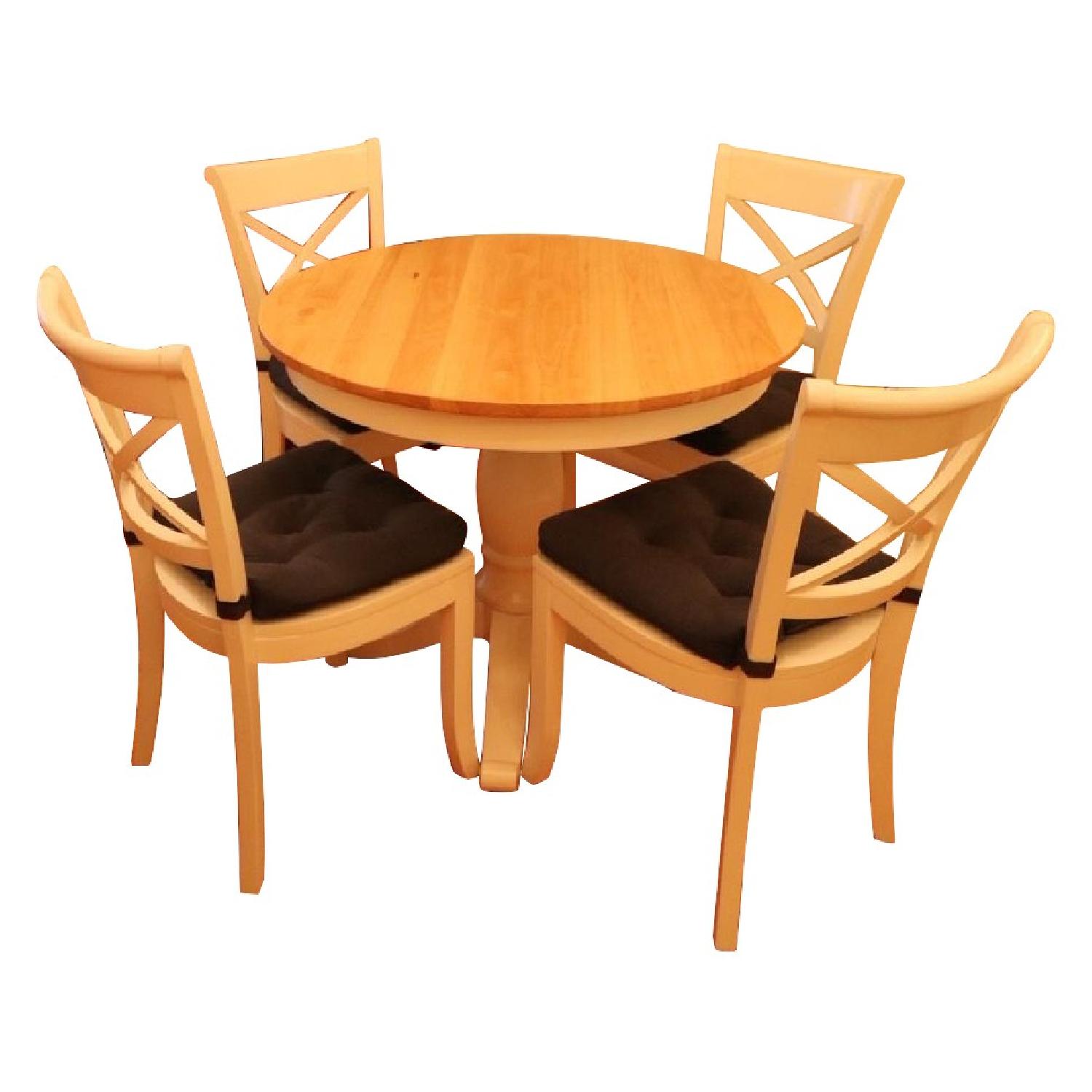 Crate & Barrel Avalon Round Dining Table w/ 4 Chairs - image-6