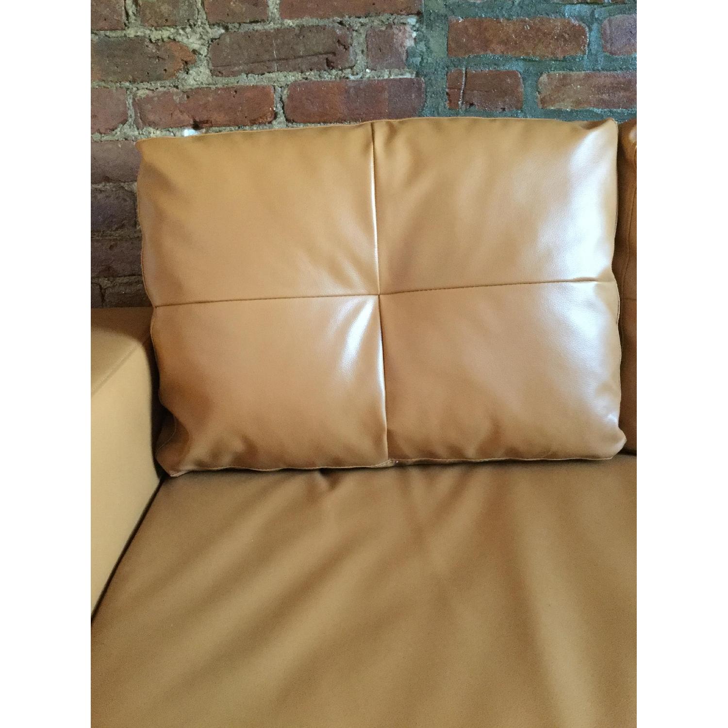 Zipcode Design Faux Leather Sectional Sofa & Ottoman - image-4