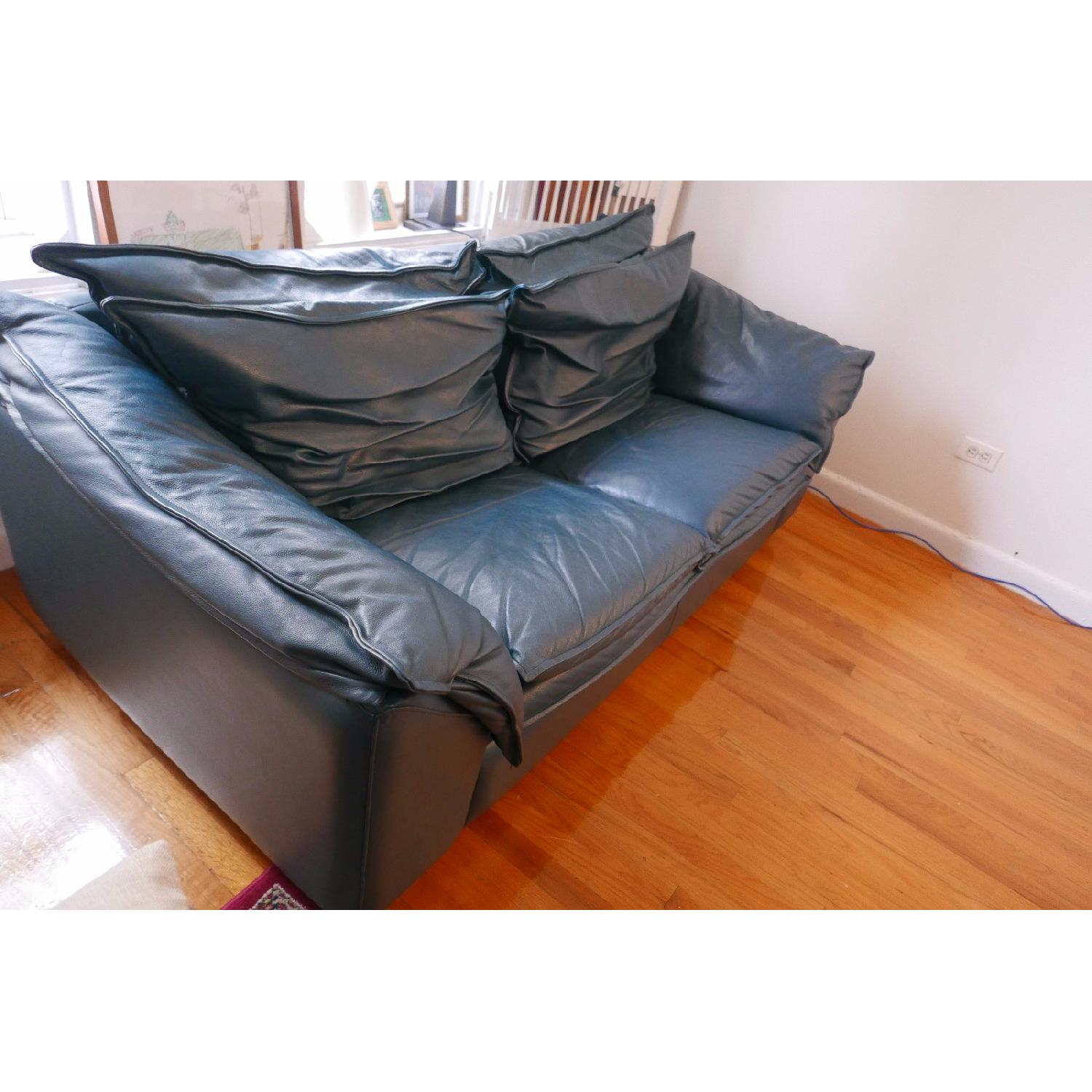 Modern Style Green Leather Sofa - image-2