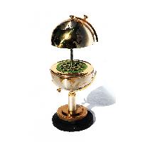 cigarette globe Mid-century Brass Holder Mounted on Marble c.1960 Windmill, Mid-Century Cigarette Holder Globe,
