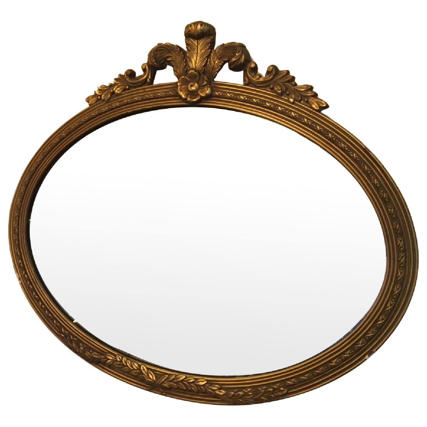 Antique Gold Oval Mirror AptDeco