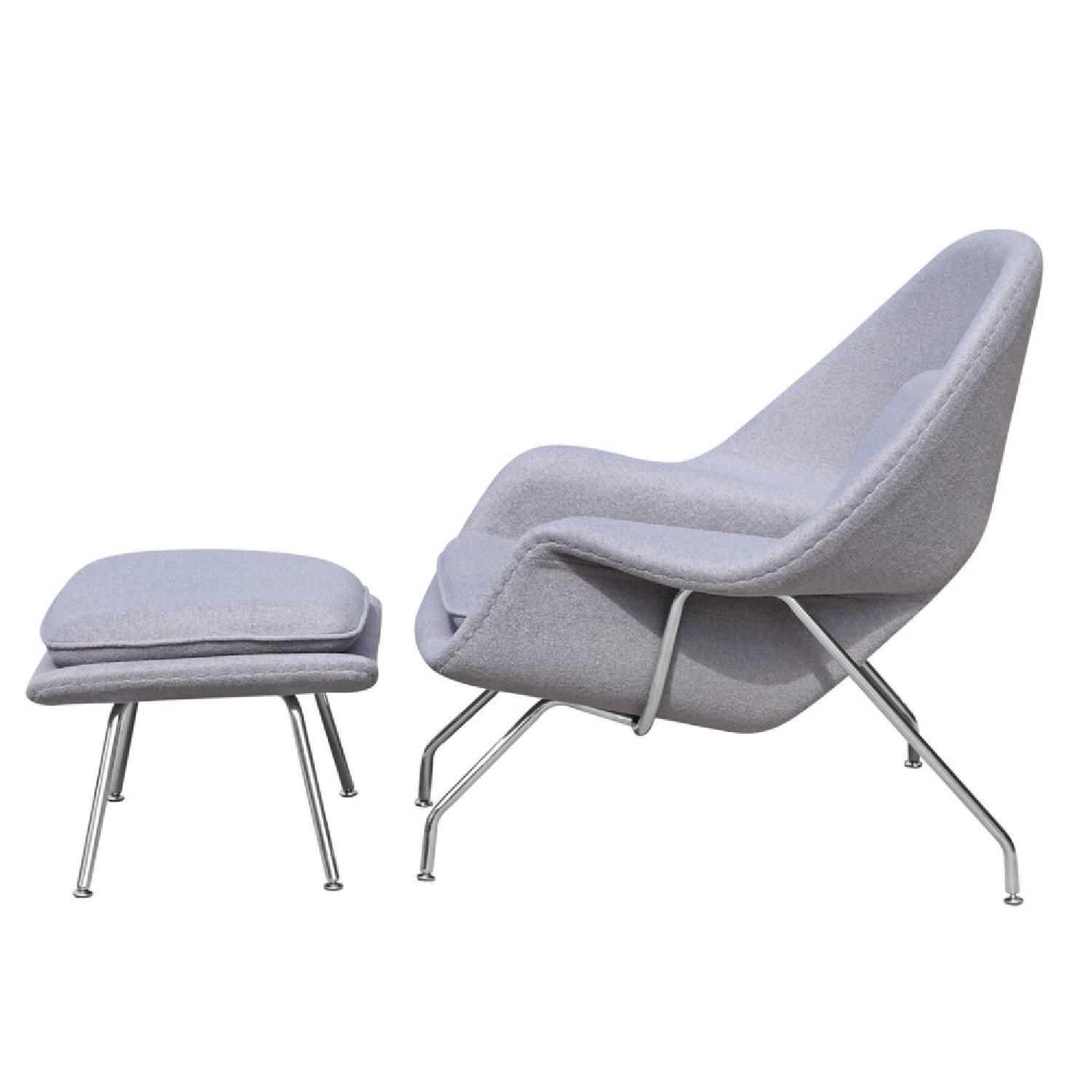 Manhattan Home Design Womb Chair Replica & Ottoman - image-2