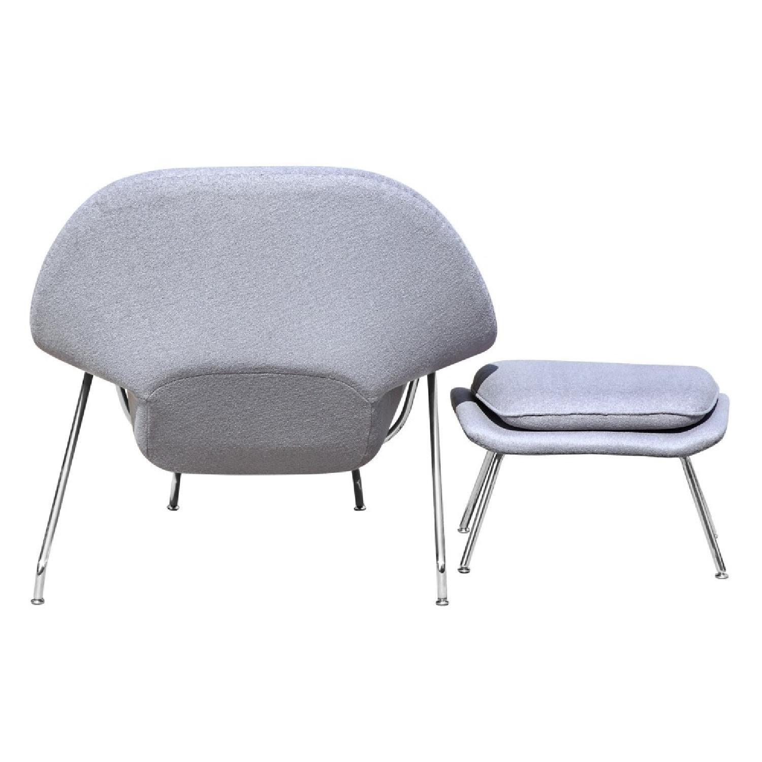 Manhattan Home Design Womb Chair Replica & Ottoman - image-3