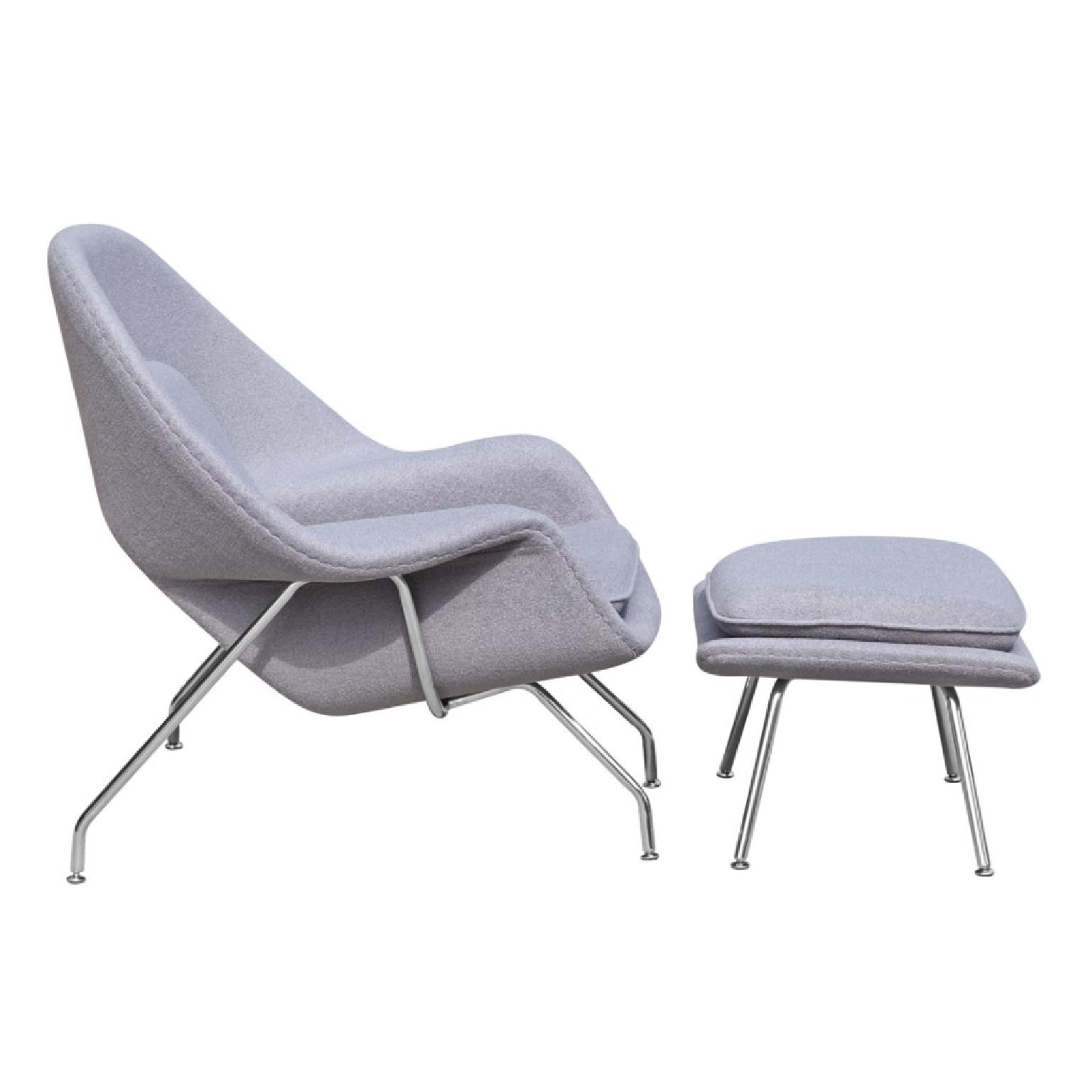 Manhattan Home Design Womb Chair Replica & Ottoman - image-4