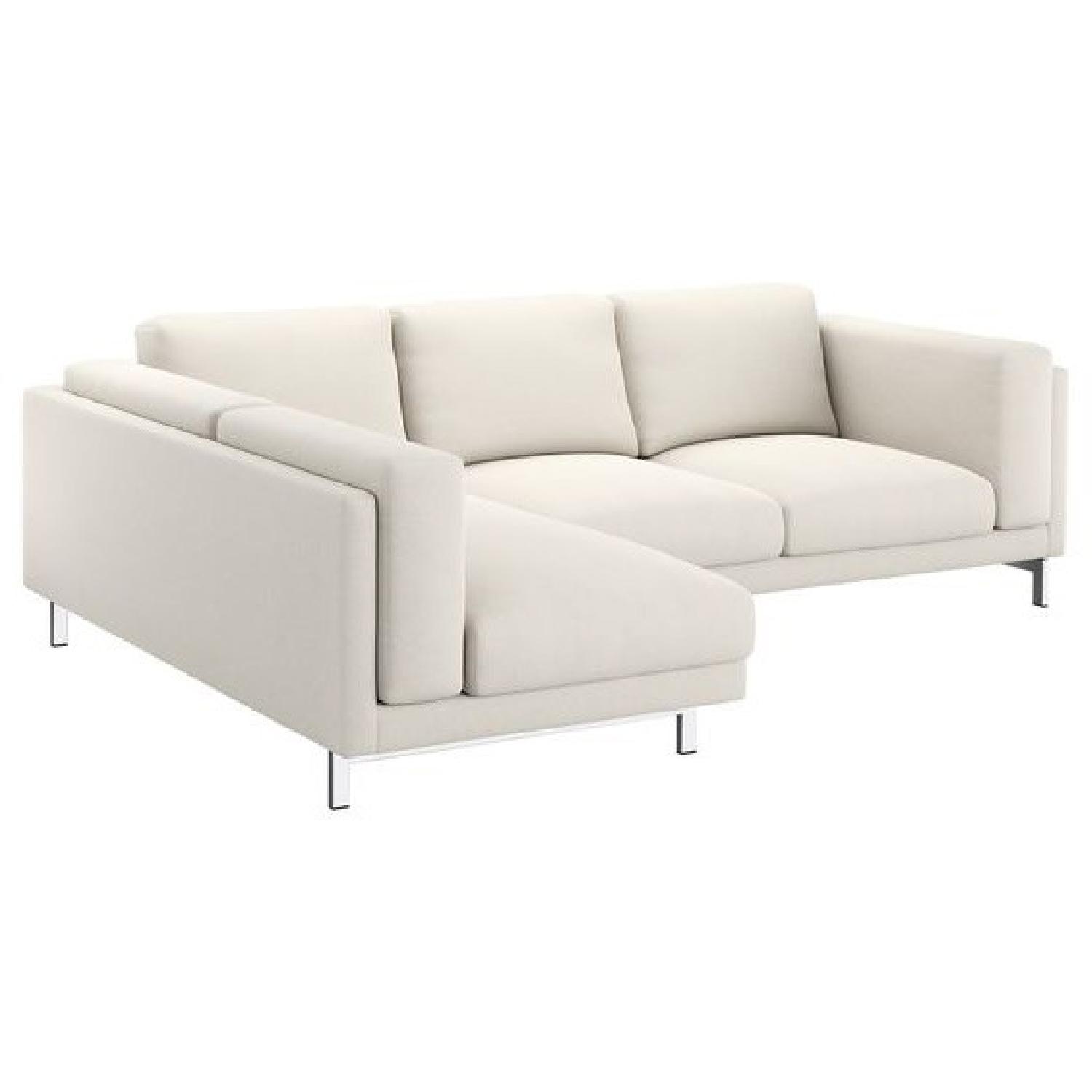 Ikea Nockeby Chaise Sectional Sofa in White AptDeco