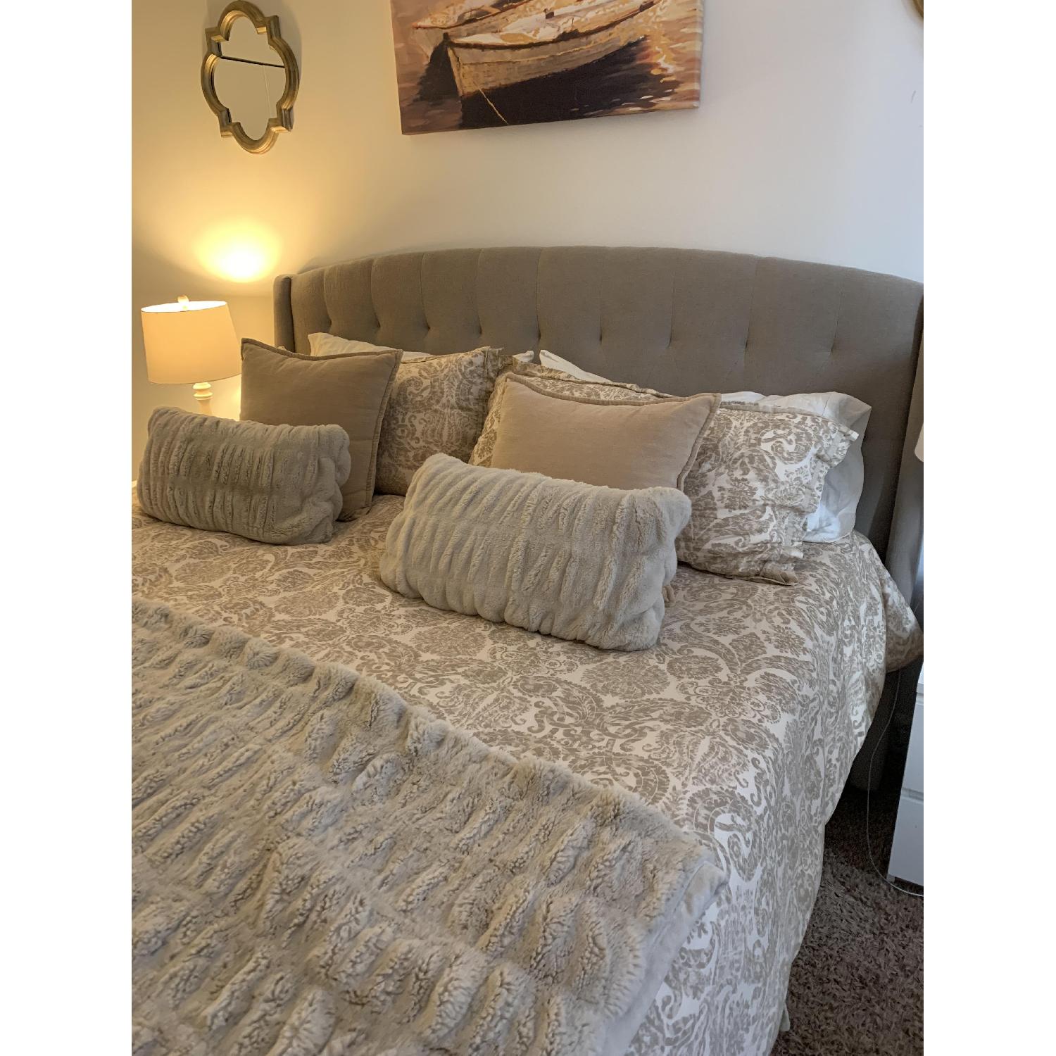 Dorel Home King Upholstered Tufted Wingback Headboard - image-4