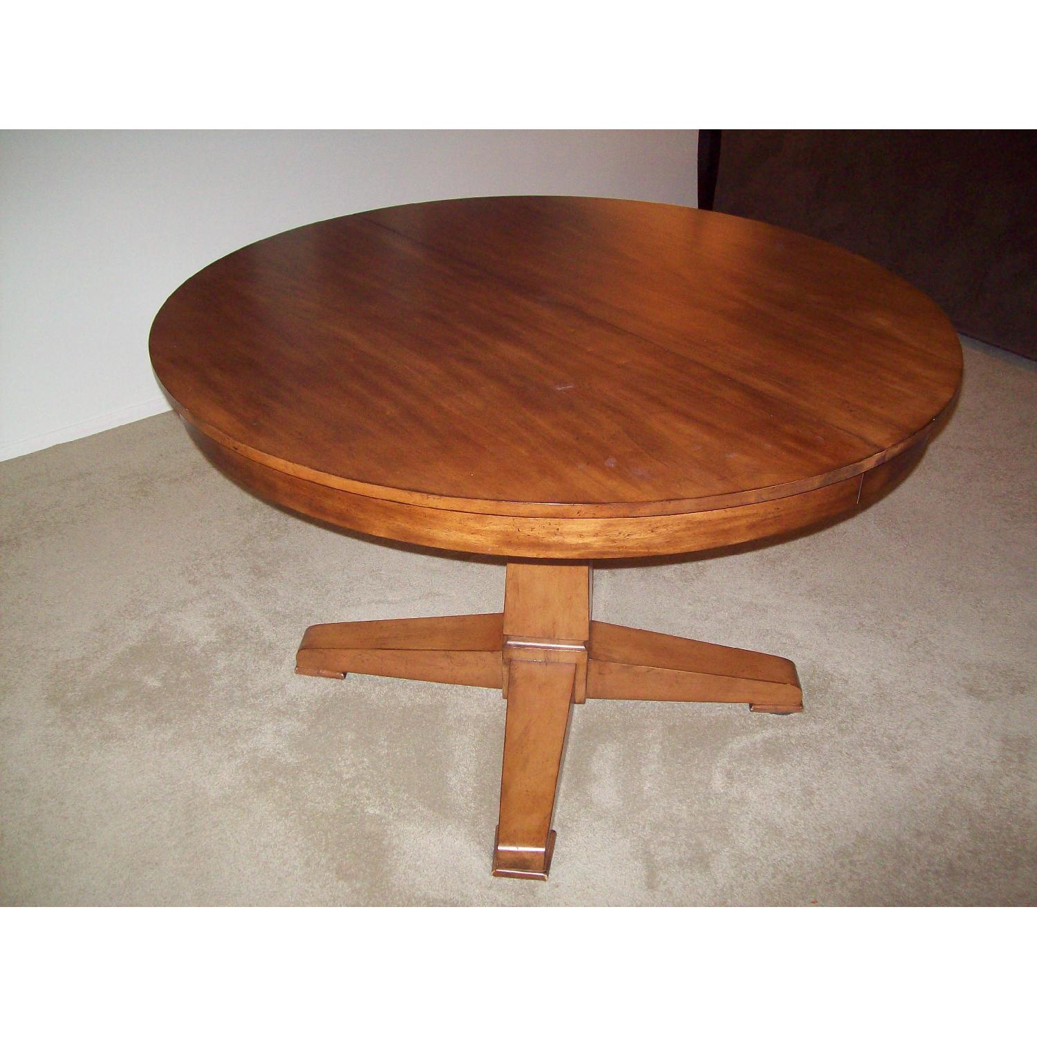 Ethan Allen Round Extendable Dining Table - image-1