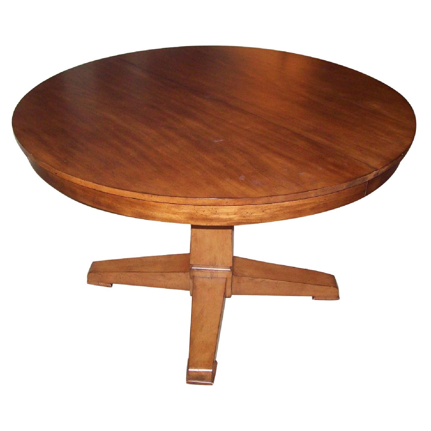 Ethan Allen Round Extendable Dining Table - image-0