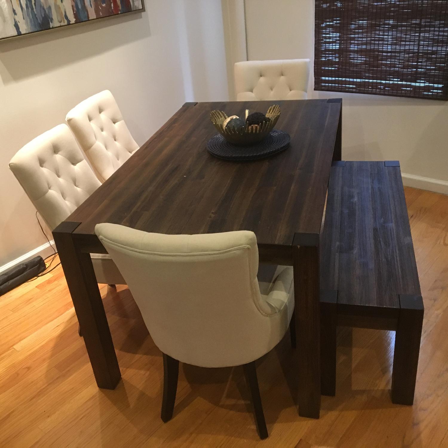 Macy's Dining Room Table w/ 1 Bench - image-2