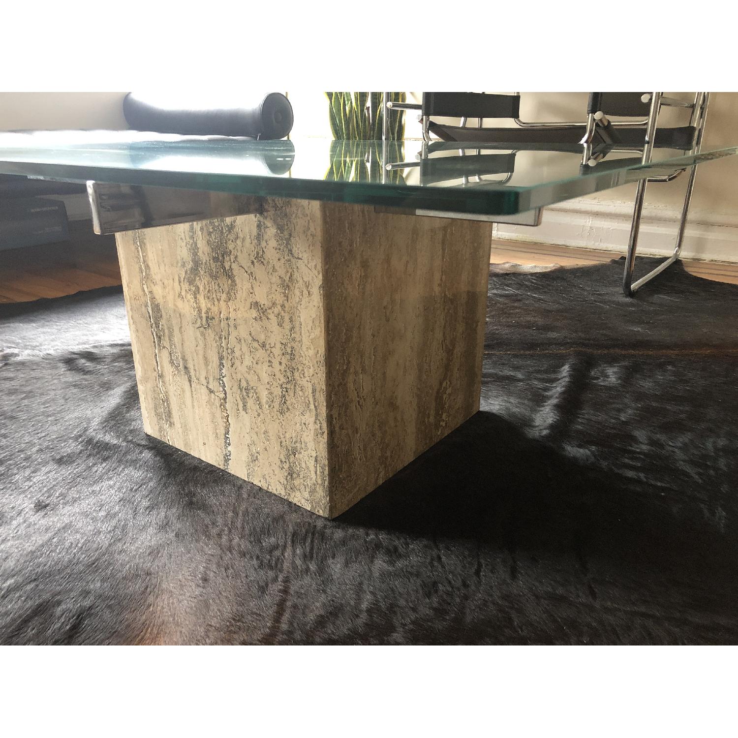 Italian Marble & Glass Top Coffee Table - image-2
