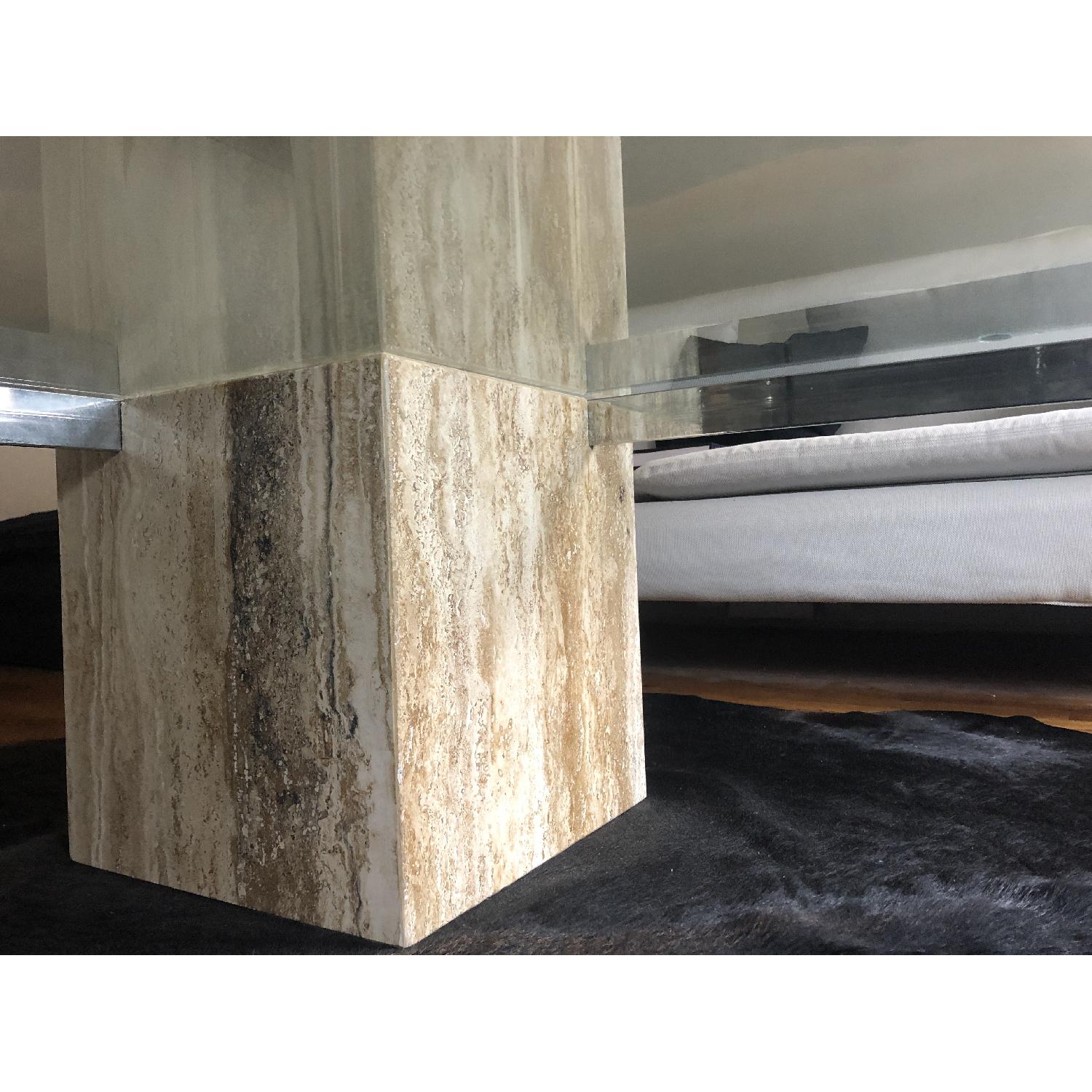 Italian Marble & Glass Top Coffee Table - image-3