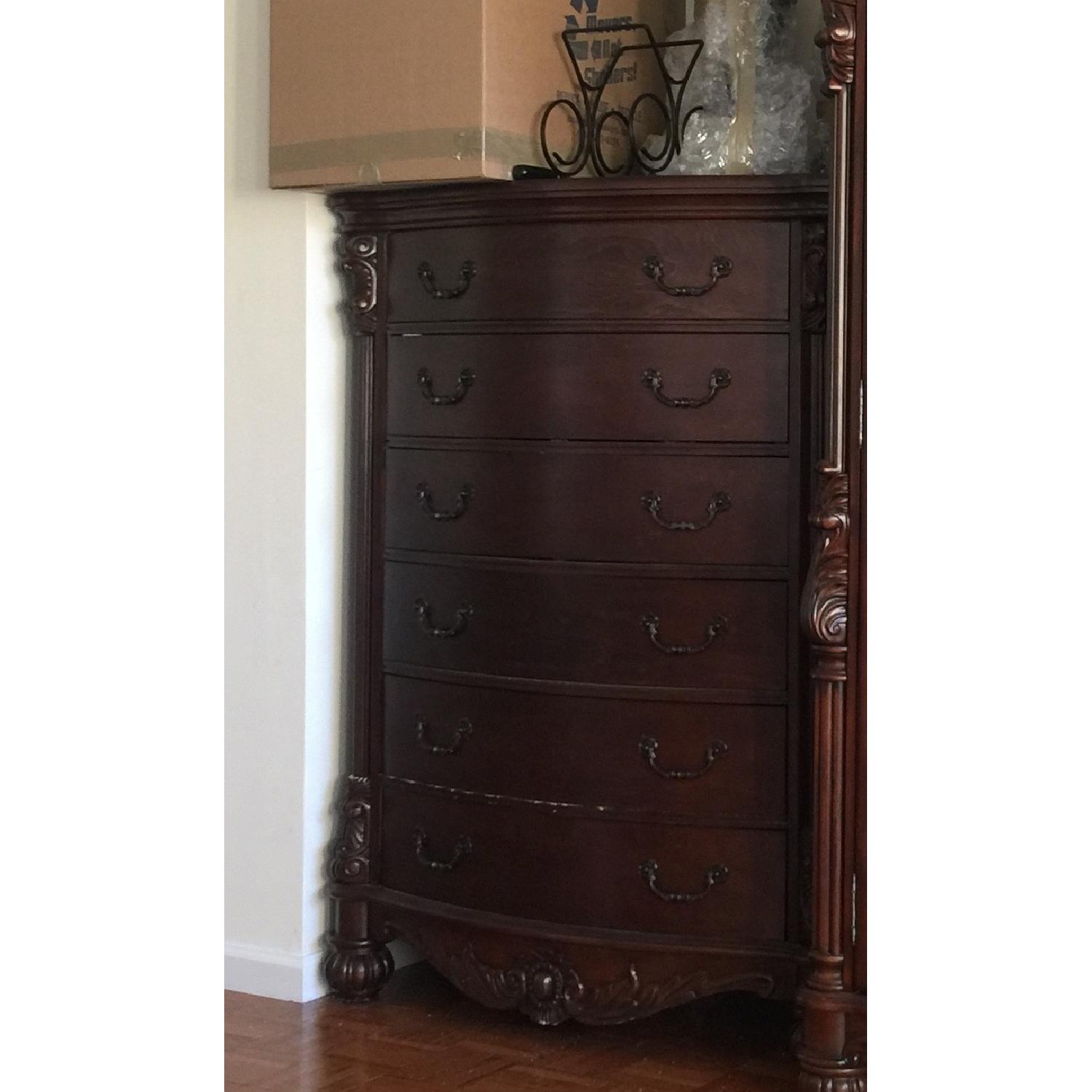 Cherry Wood 6 Drawer Dresser AptDeco