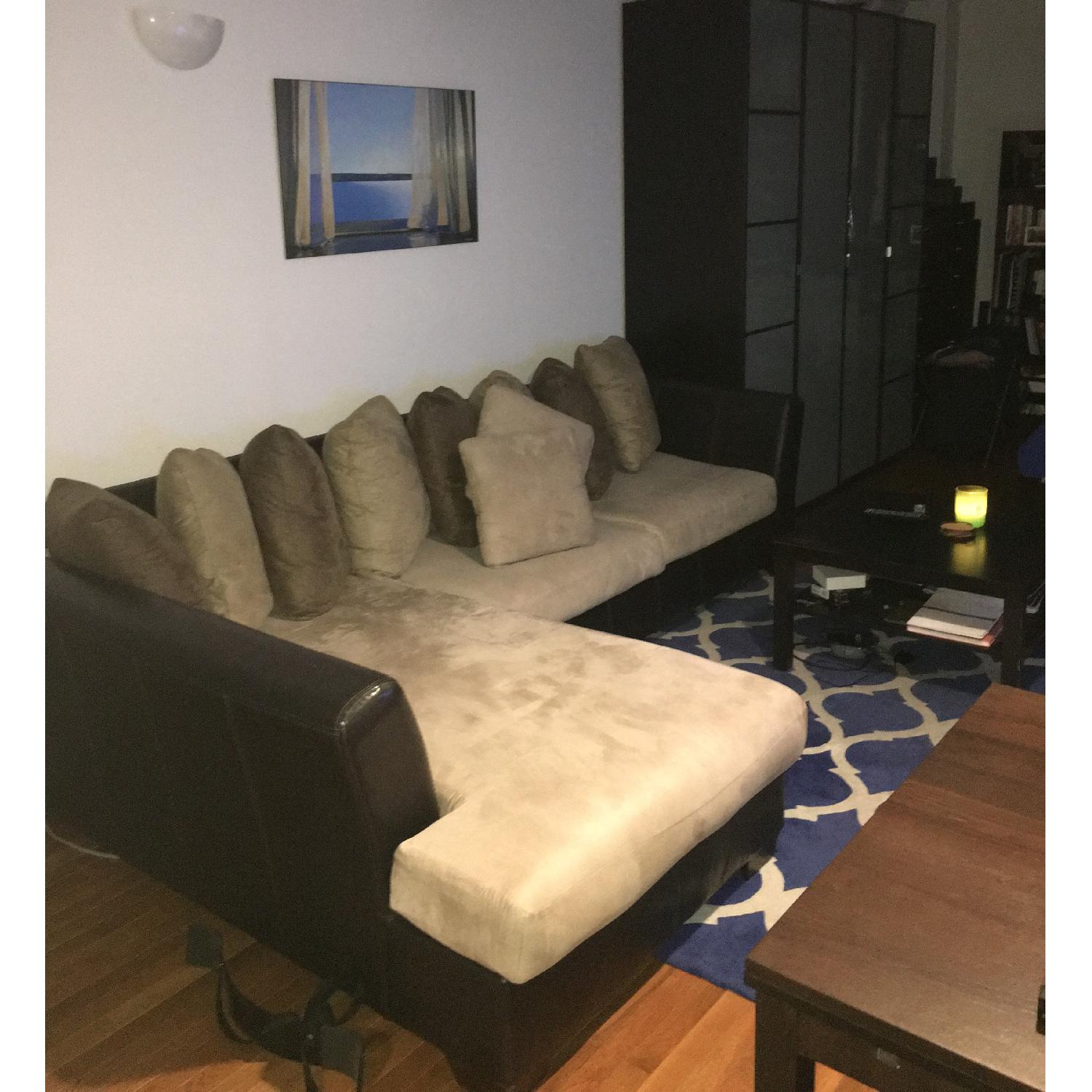 Faux Leather 2-Piece Sectional Sofa w/ Chaise - image-2