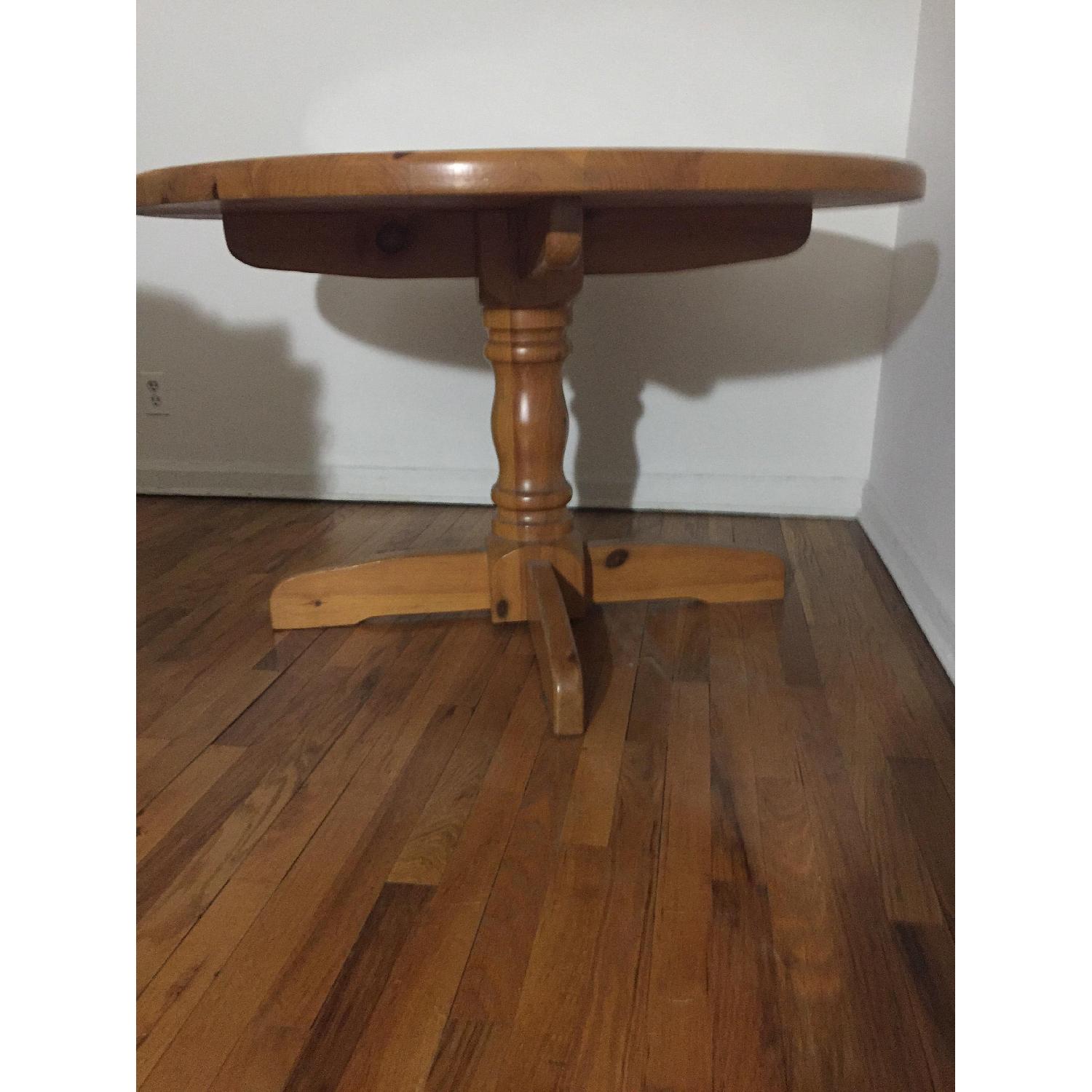 Vintage Mid 1970s Round Pine Table - image-3