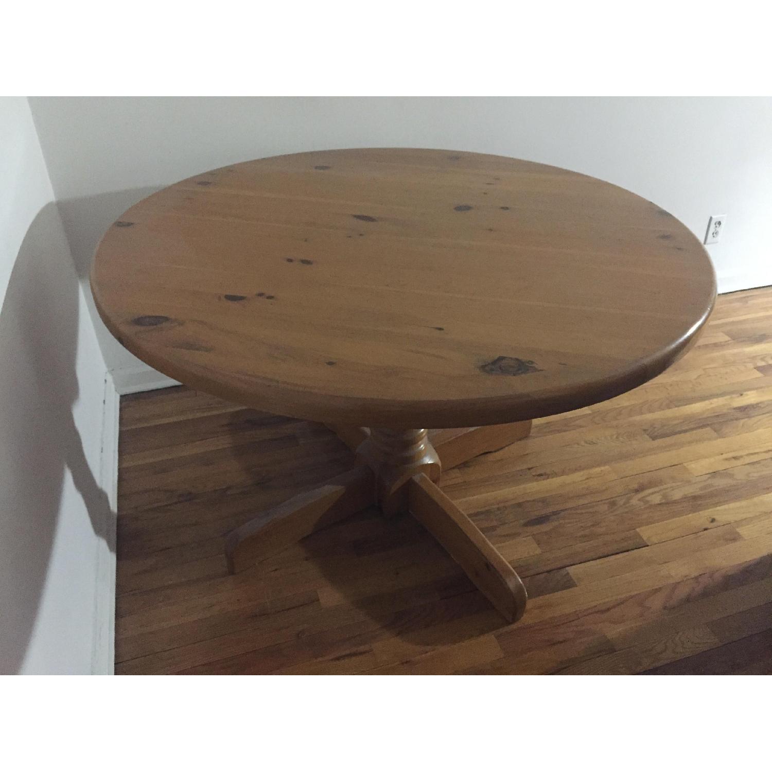 Vintage Mid 1970s Round Pine Table - image-4