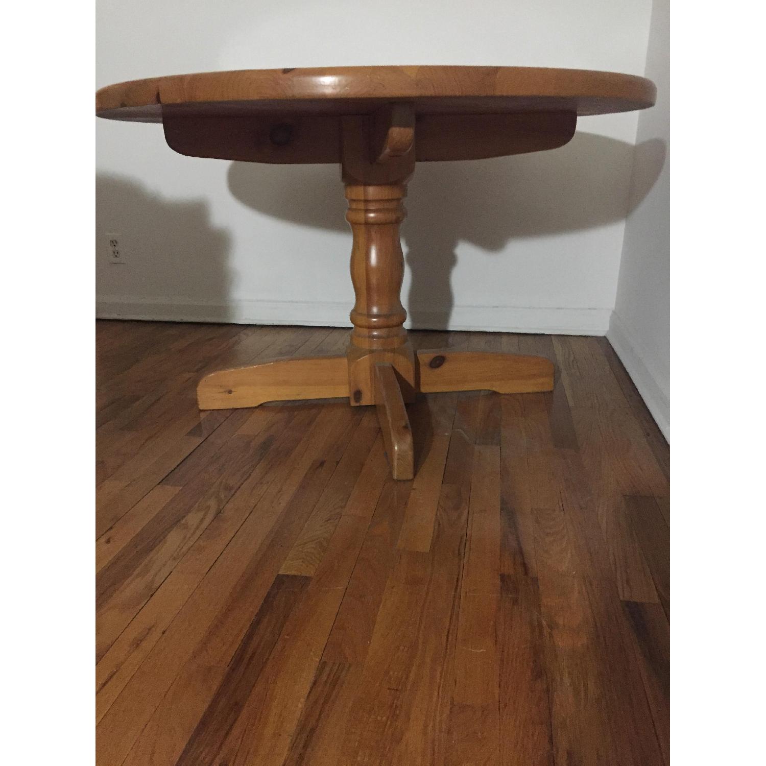 Vintage Mid 1970s Round Pine Table - image-5