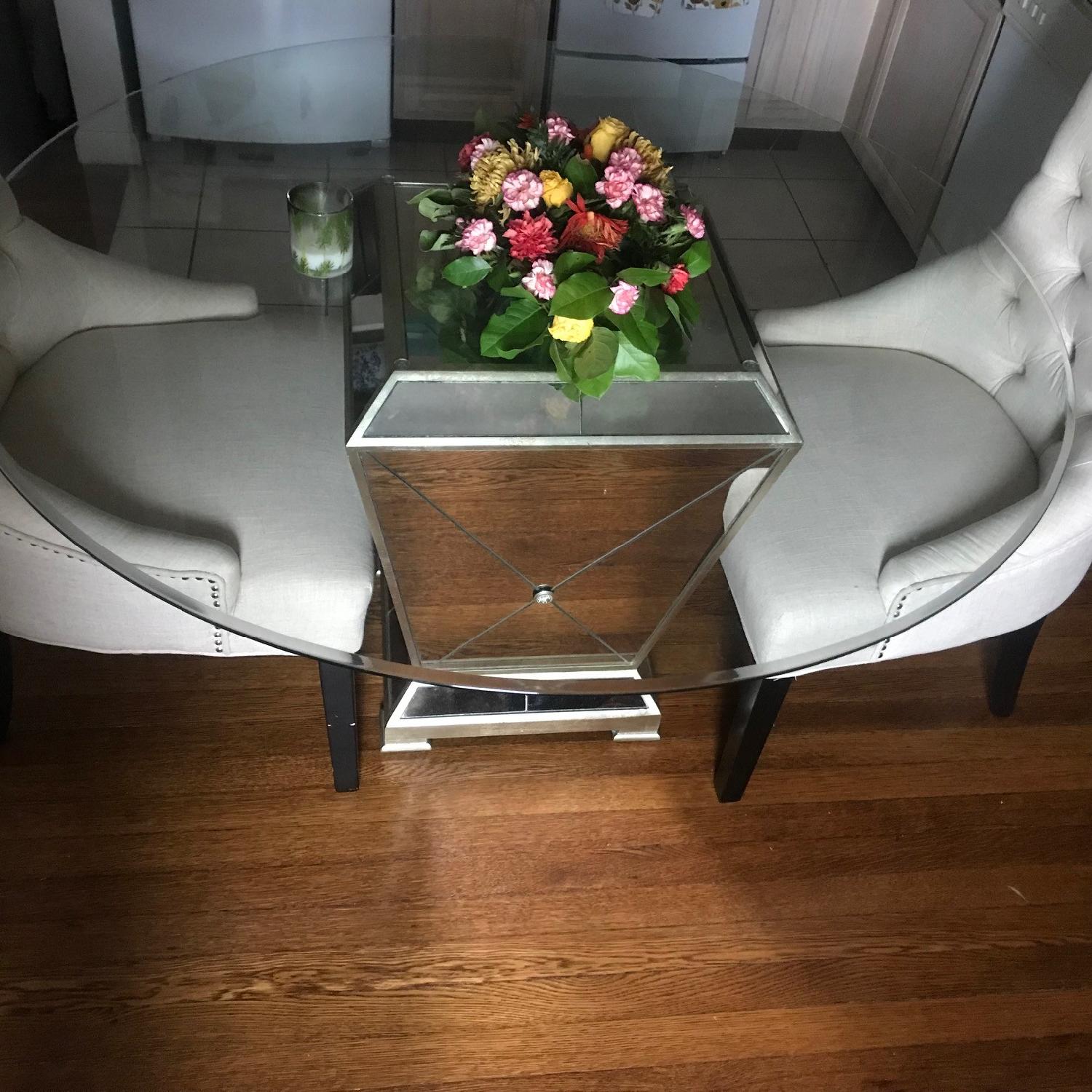 Macy's Glass Dining Table w/ 4 Chairs - image-3