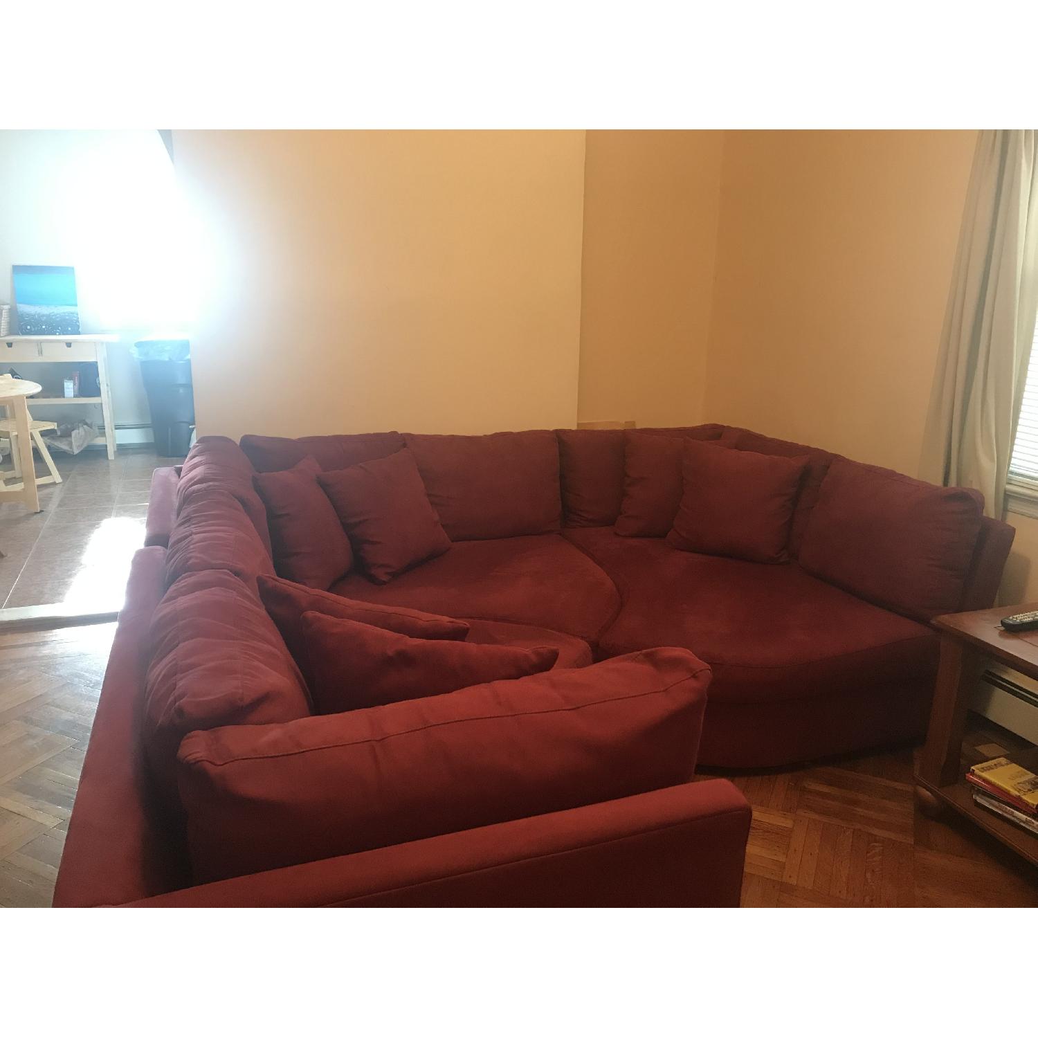 Raymour & Flanigan 3 Piece Red Sectional Sofa - image-2