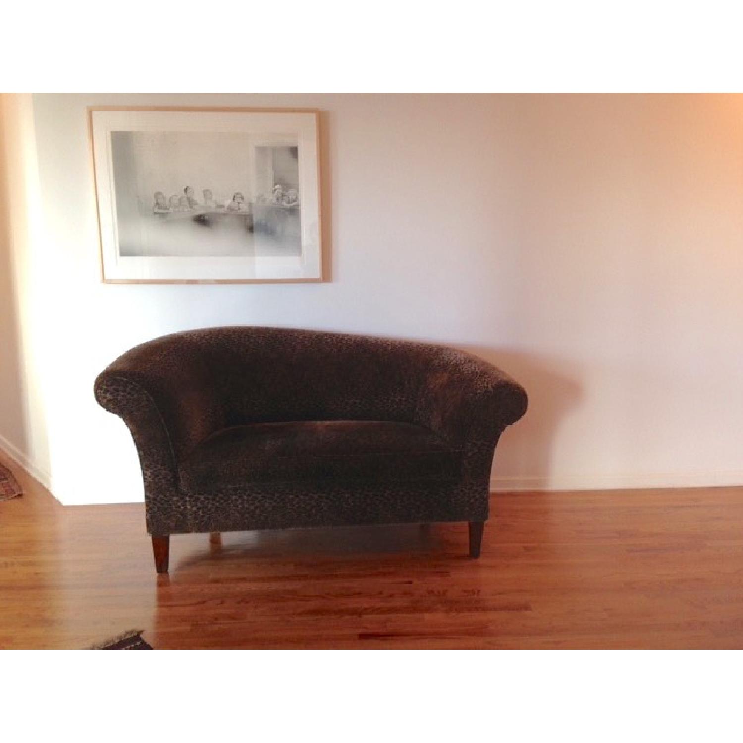 Structube Canada Brown Velvet Loveseat - image-1