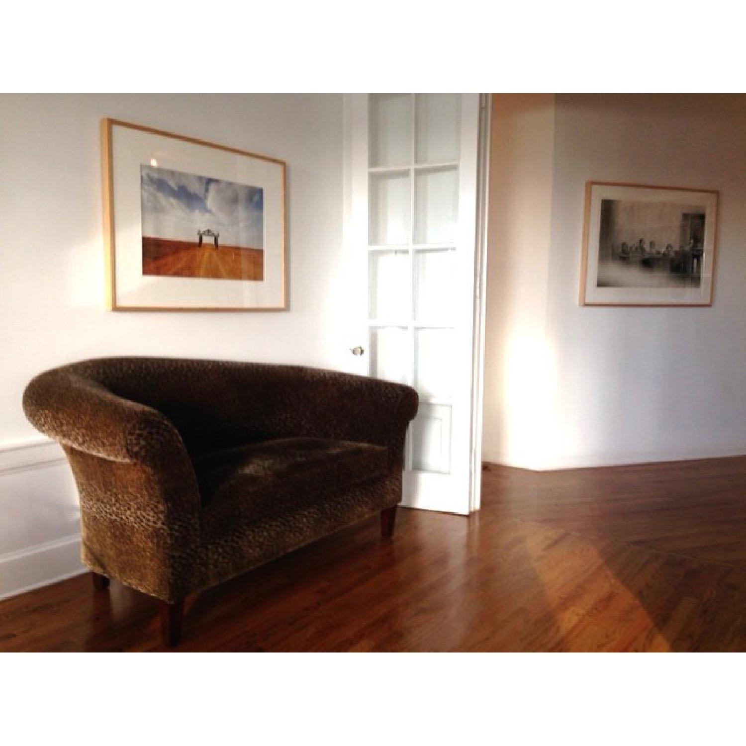 Structube Canada Brown Velvet Loveseat - image-2