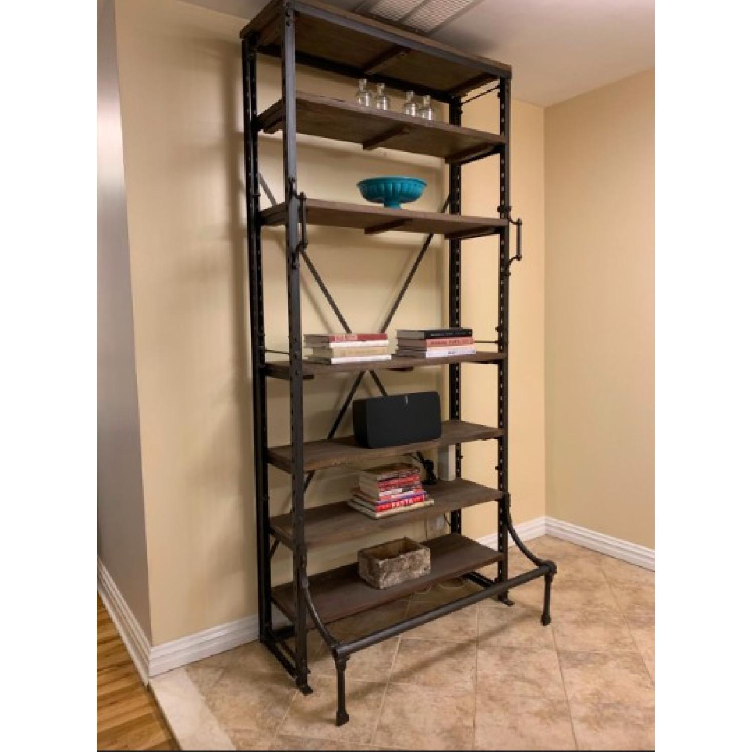 Restoration Hardware French Library Wood/Metal Shelving Unit - image-1