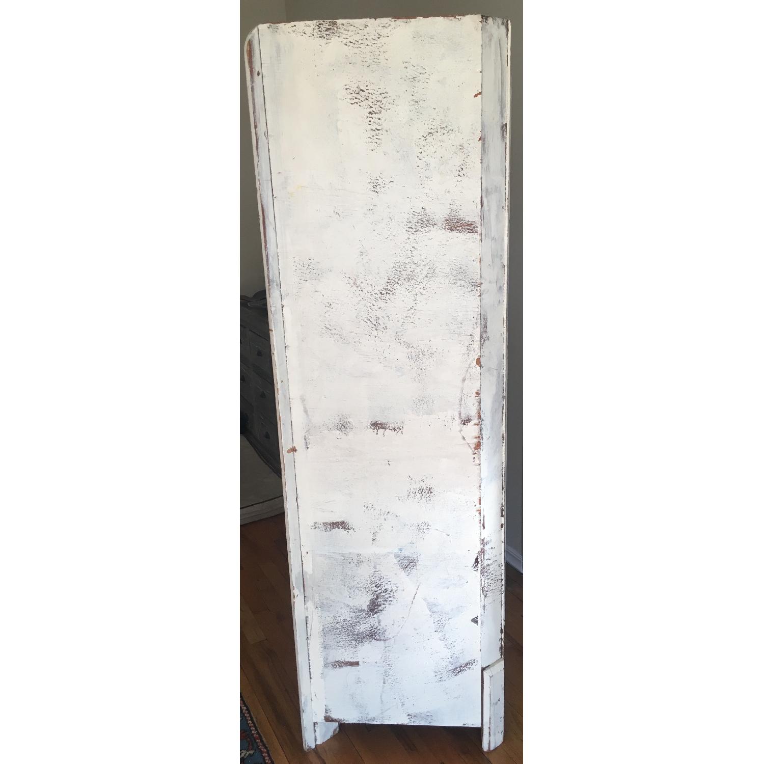 Distressed White Corner Cabinet - image-4