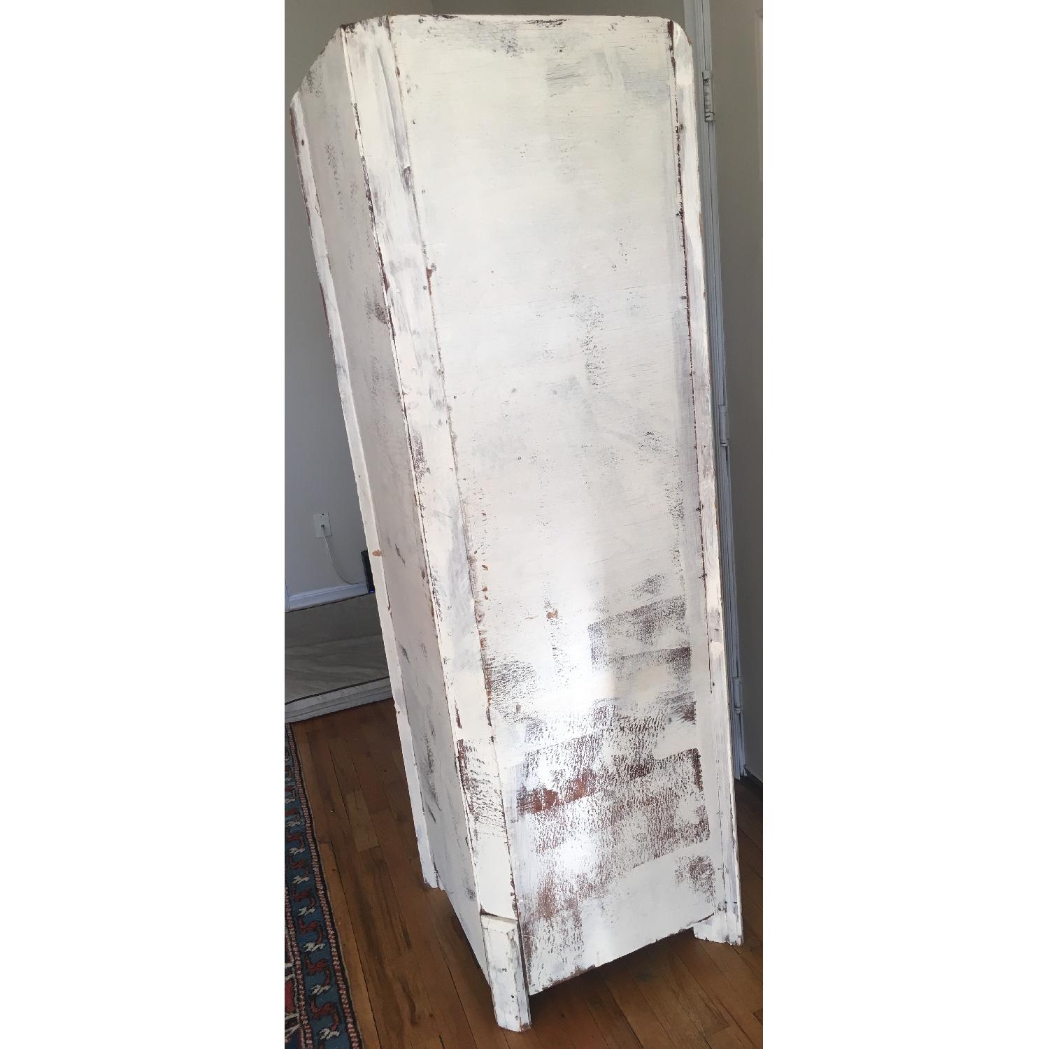 Distressed White Corner Cabinet - image-5