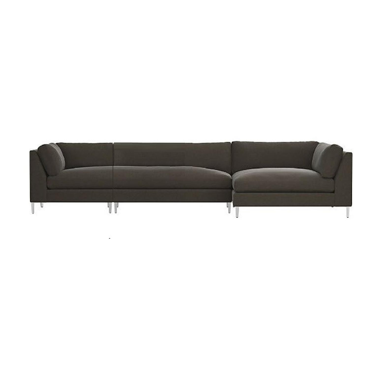 CB2 Decker 3Piece Grey Sectional Sofa AptDeco