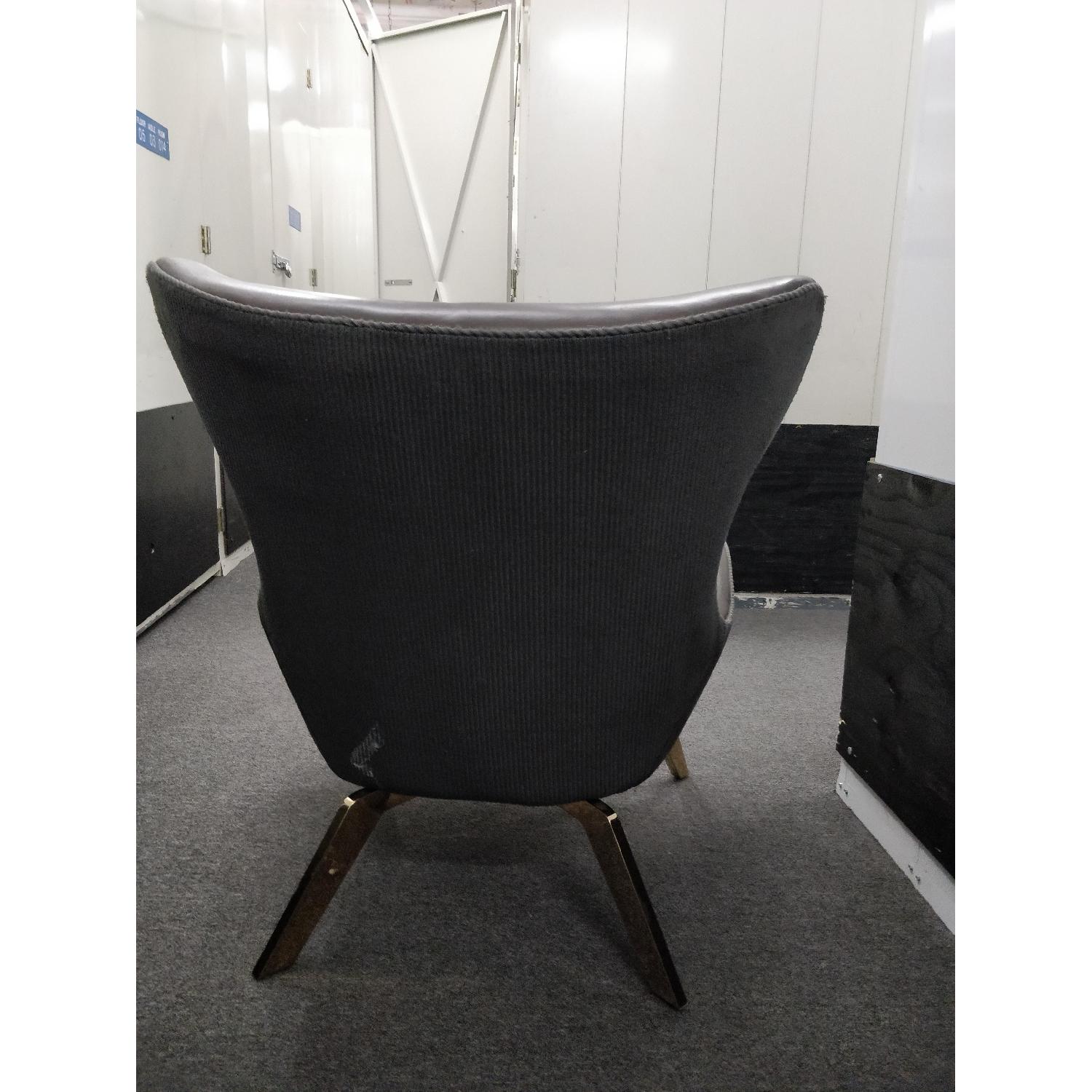 Mid Century Modern Leather Wingback Chair - image-1