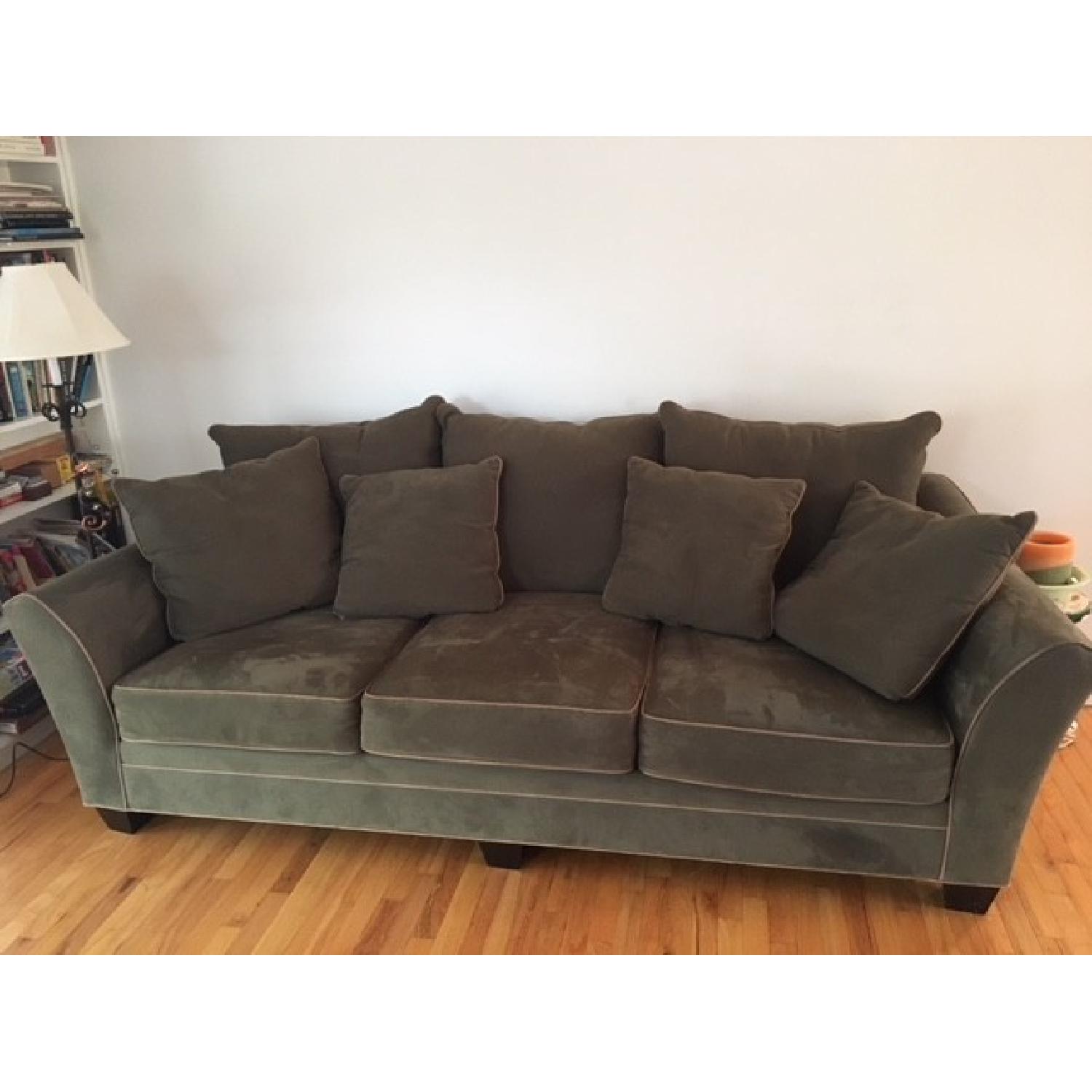 Raymour & Flanigan Briarwood Green Sofa - image-1