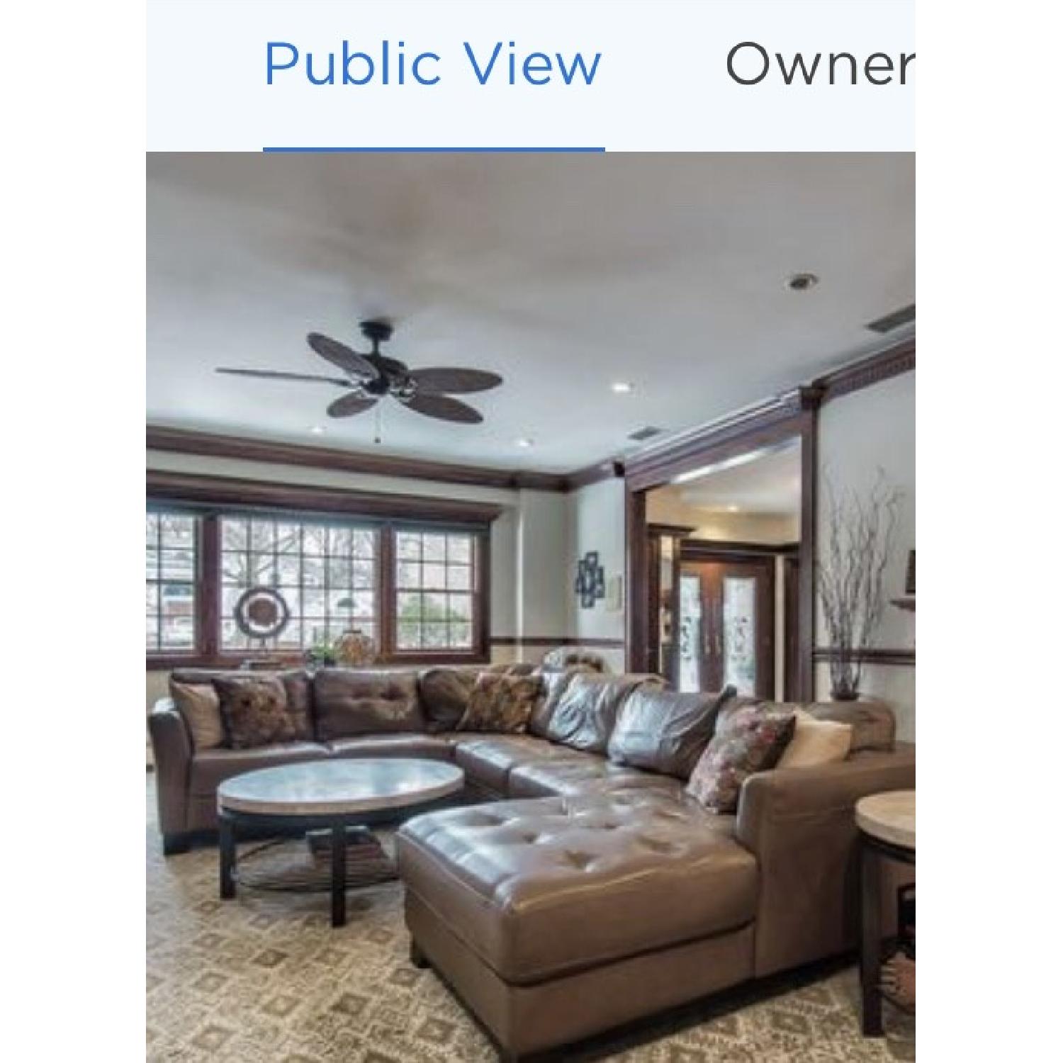 Macy's Martino Cafe Tufted Leather Sectional Sofa - image-1