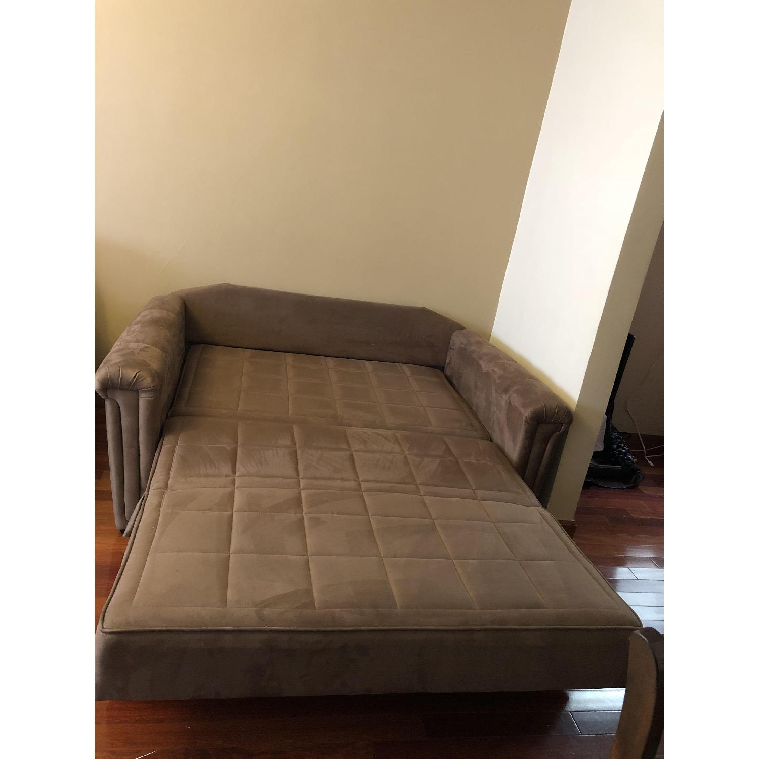 Istikbal Truffle Microfiber Sleeper Loveseat - image-2