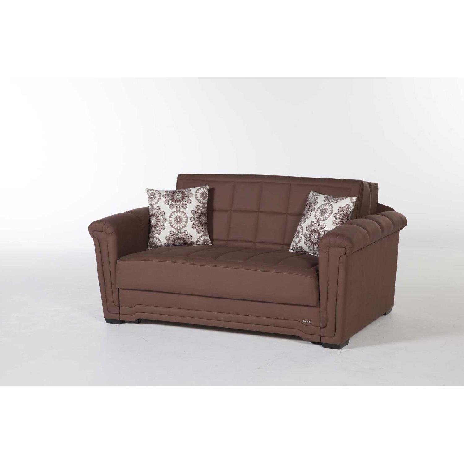 Istikbal Truffle Microfiber Sleeper Loveseat - image-8
