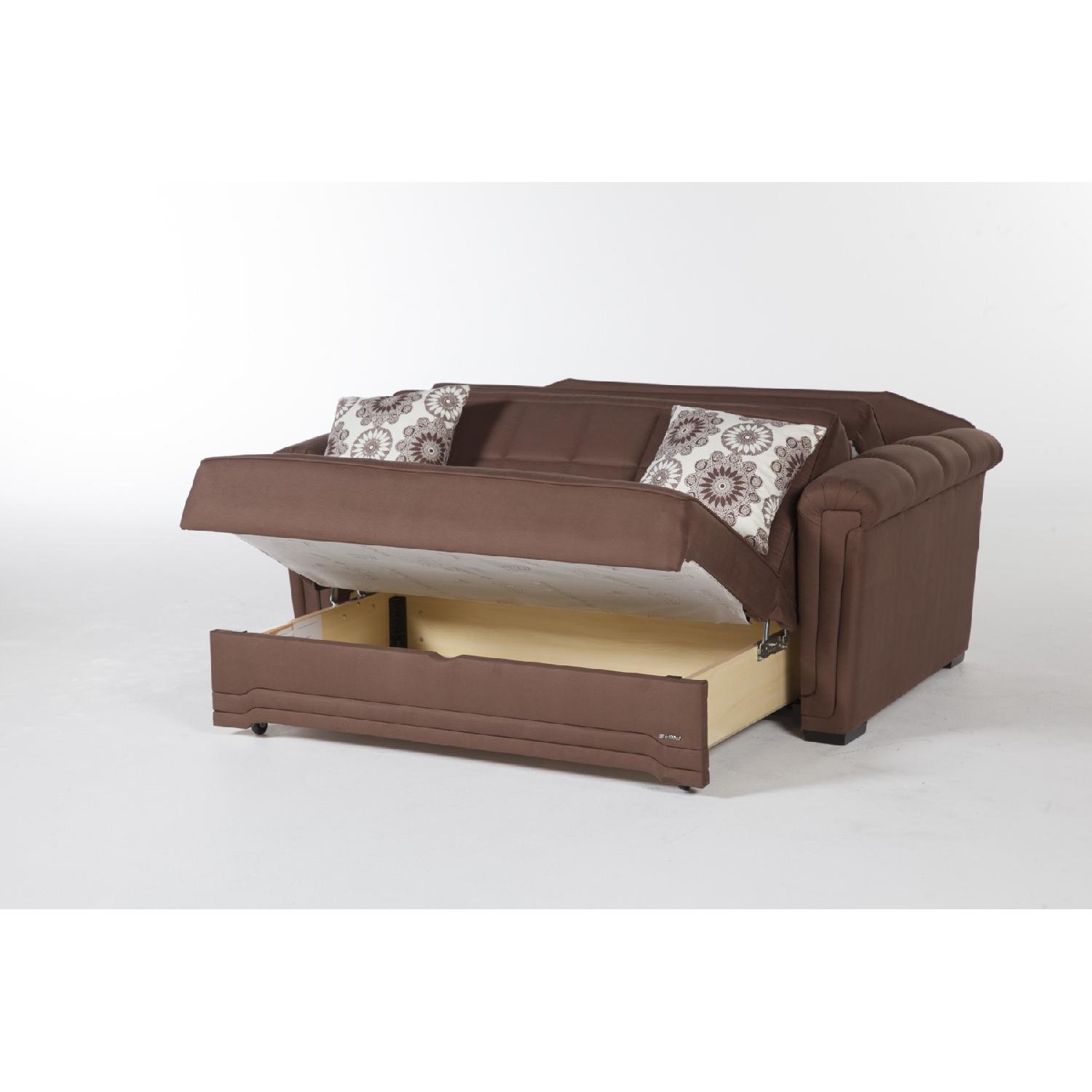 Istikbal Truffle Microfiber Sleeper Loveseat - image-9